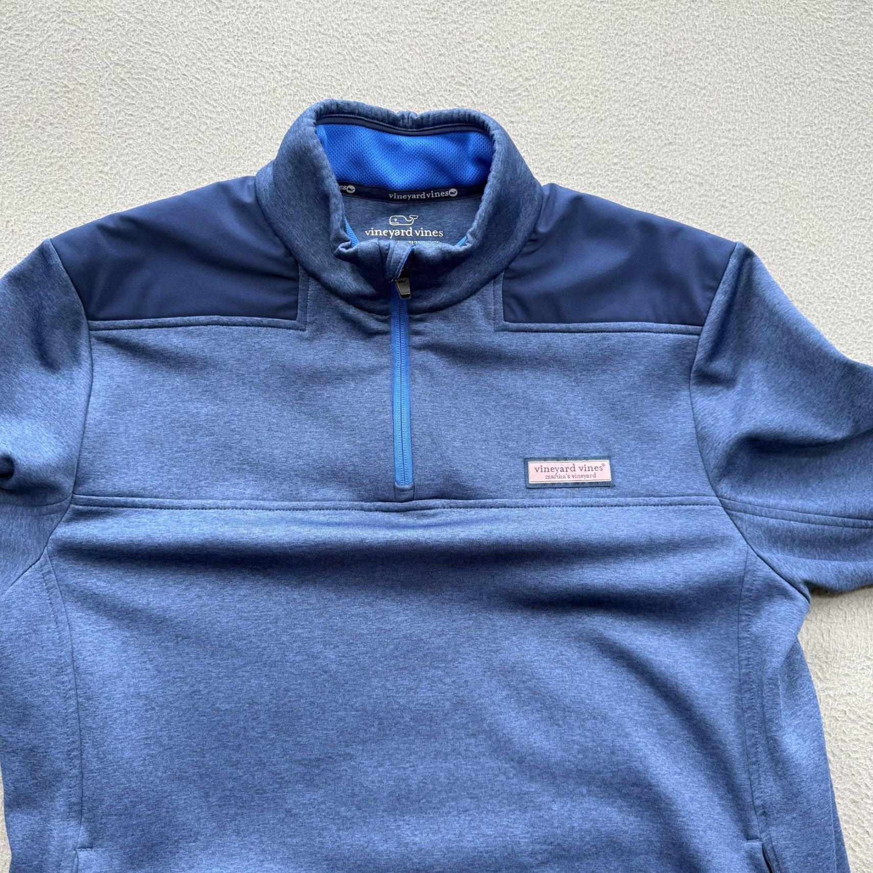 Vineyard Vines Vineyard Vines Sweatshirt Mens M Blue 1/4 Zip Mock Neck Fleece Pullover Size US M / EU 48-50 / 2 - 8 Thumbnail