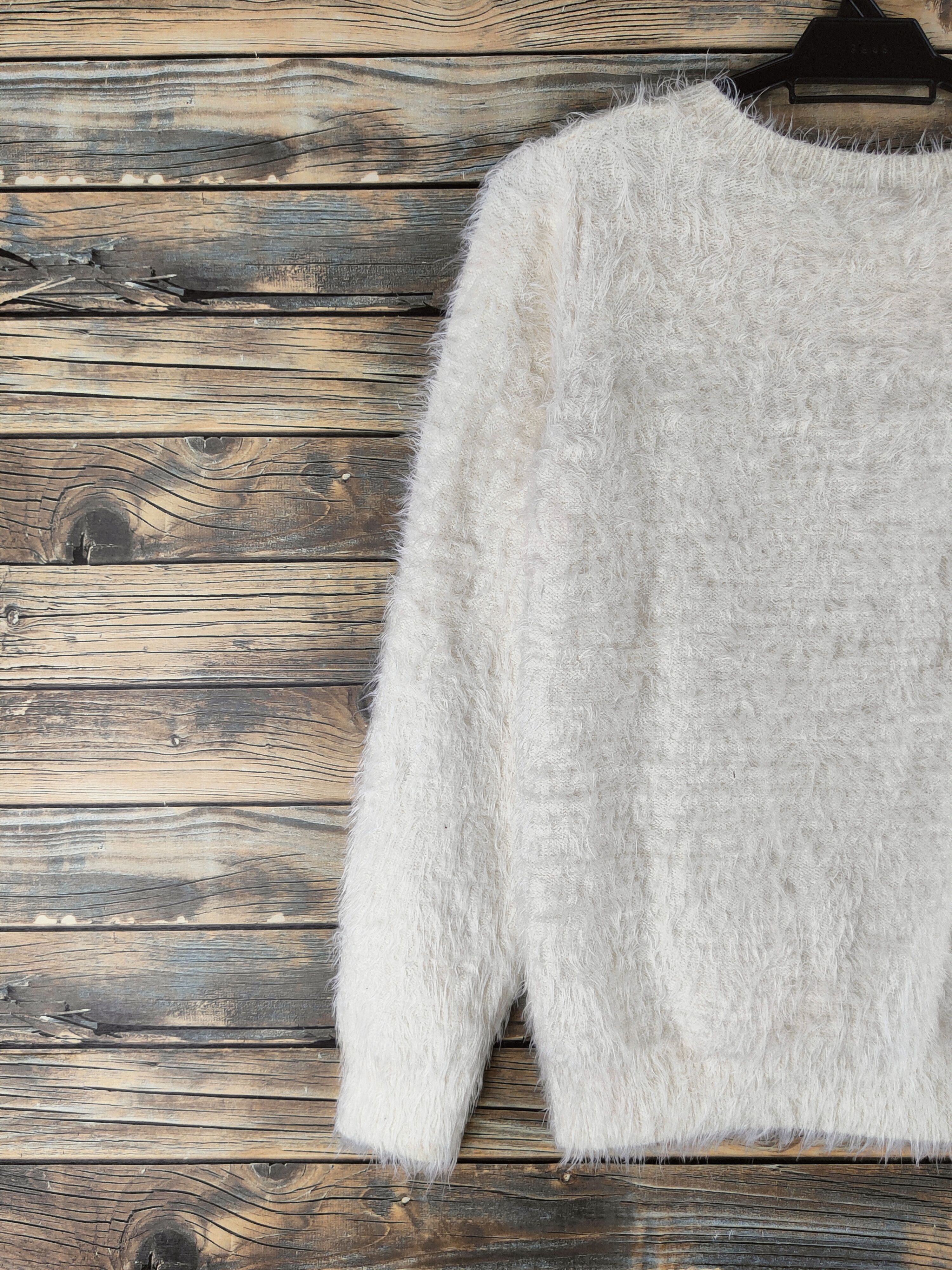 Japanese Brand DL Grove Cream Fur Mohair Knitwear #46-517 Size M / US 6-8 / IT 42-44 - 8 Thumbnail