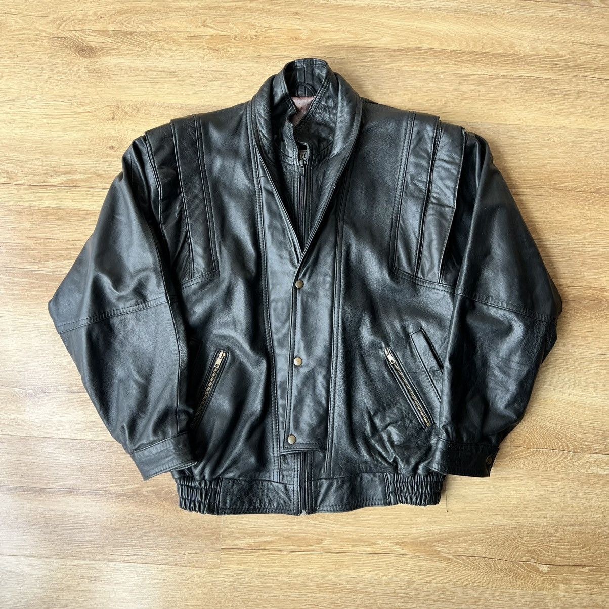 Genuine Leather Vintage Leather Jacket Size US L / EU 52-54 / 3 - 4 Thumbnail