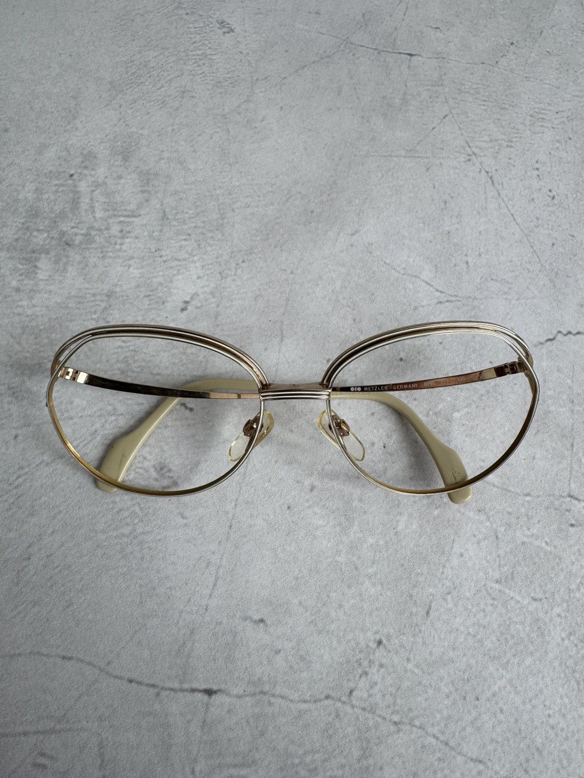Vintage Metzler Vintage Eyeglasses Frame Gold Geometric Oversize Size ONE SIZE - 7 Thumbnail