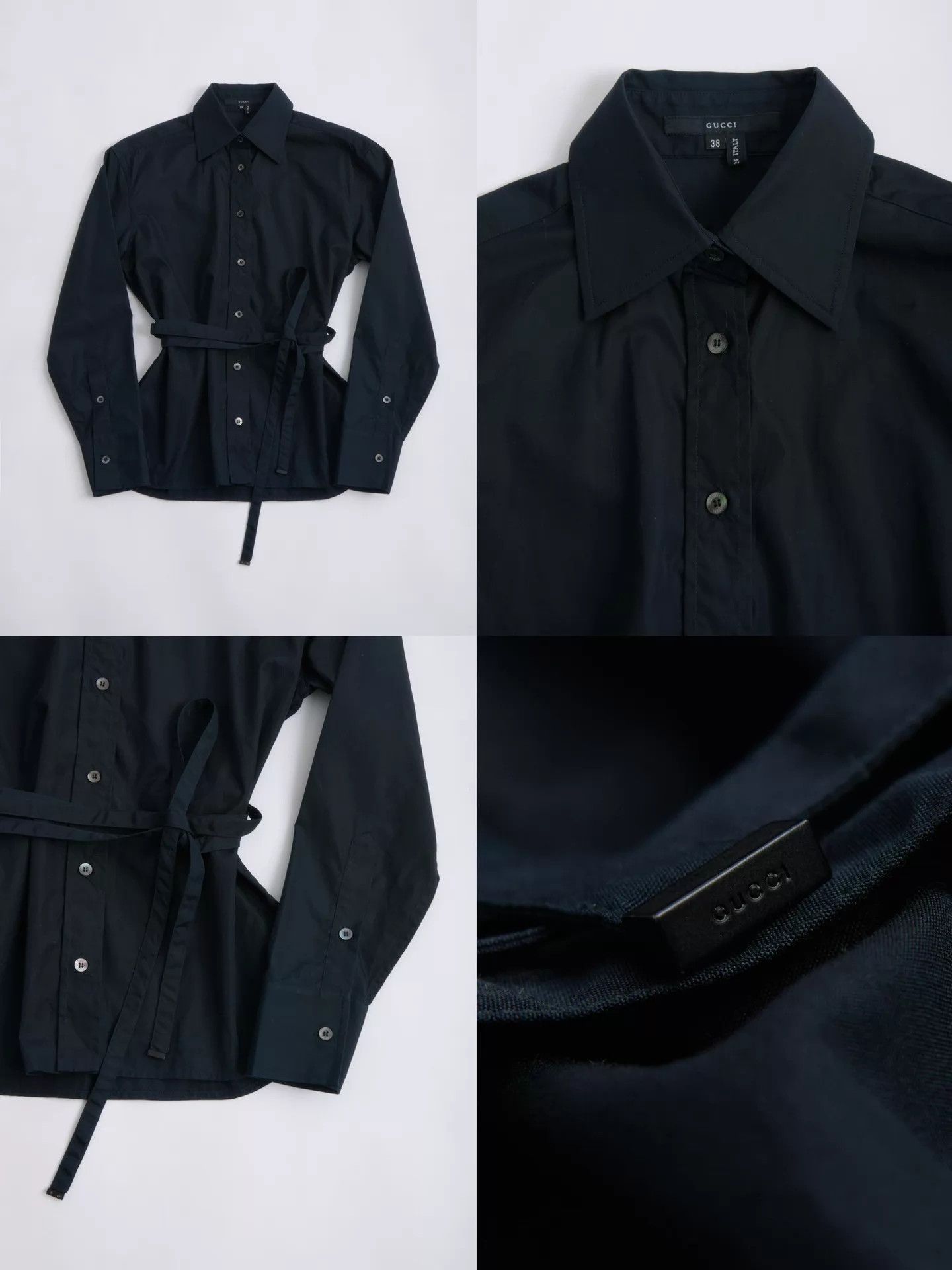 Gucci GUCCI by Tom Ford Black Tie-Waist Shirt 38 Size XS / US 0-2 / IT 36-38 - 8 Thumbnail