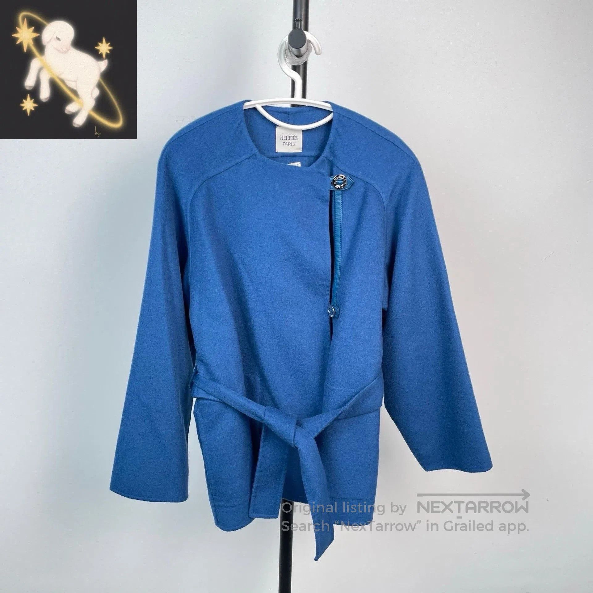 Hermes Hermes Blue Short Cashmere Coat. Size XS / US 0-2 / IT 36-38 - 1 Thumbnail