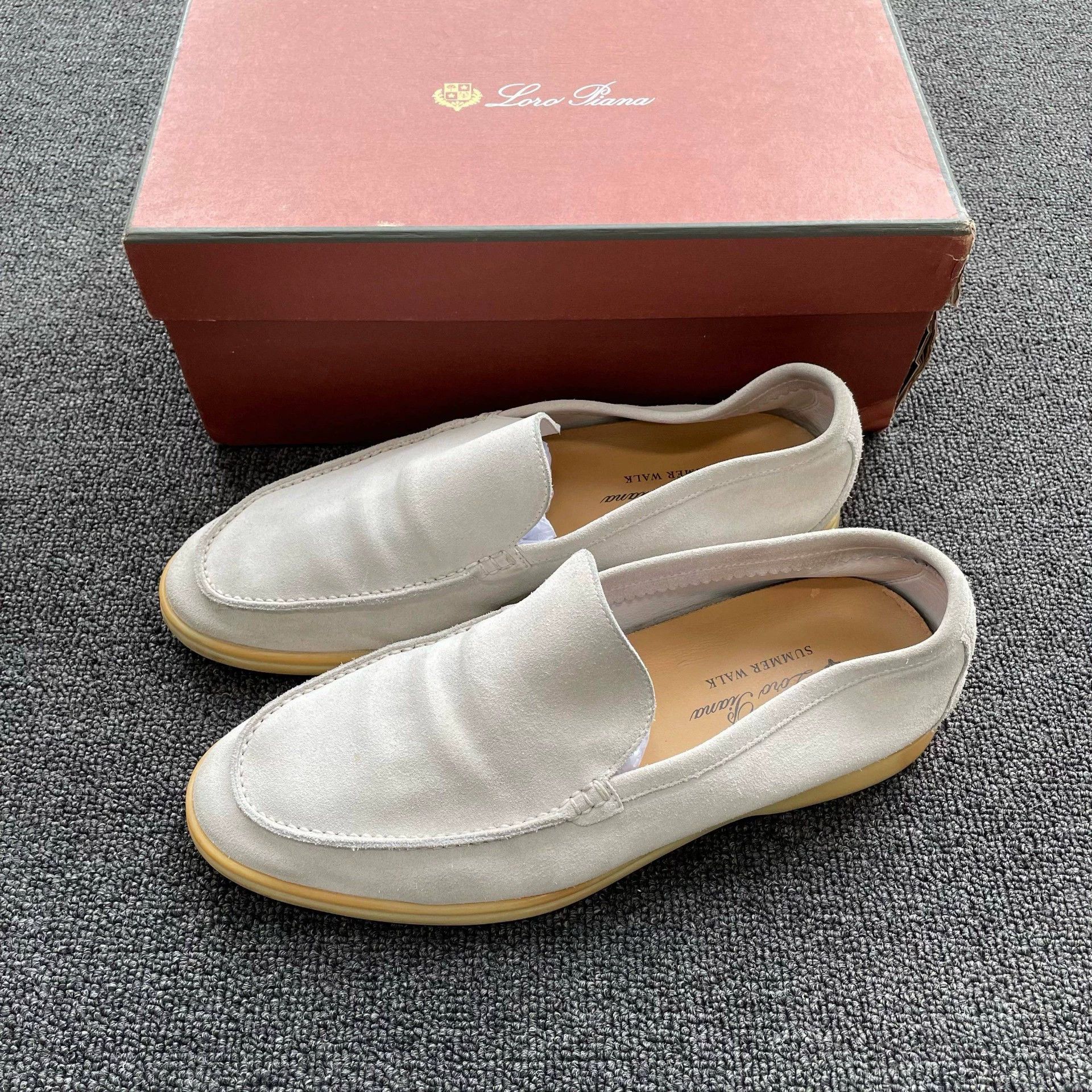 Loro Piana Loro Piana Summer Walk Suede Loafers Men's Off-White 42 Size US 9 / EU 42 - 1 Thumbnail
