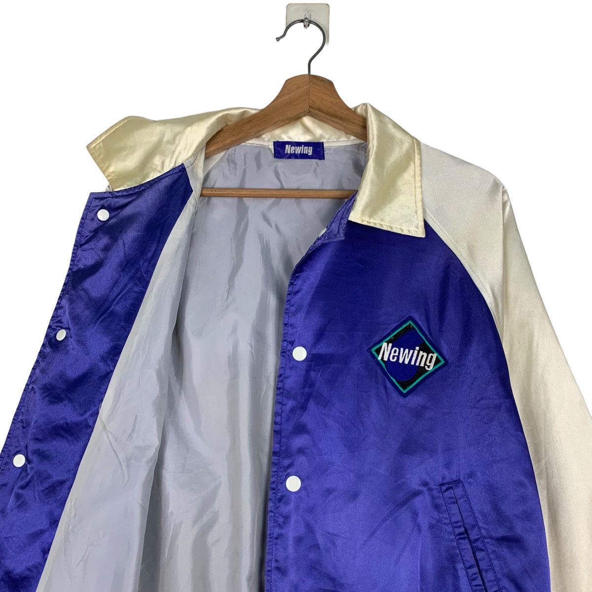 Japanese Brand NEWING Big Logo Colorblock Coach Jacket #0386-C18 Size US L / EU 52-54 / 3 - 11 Thumbnail