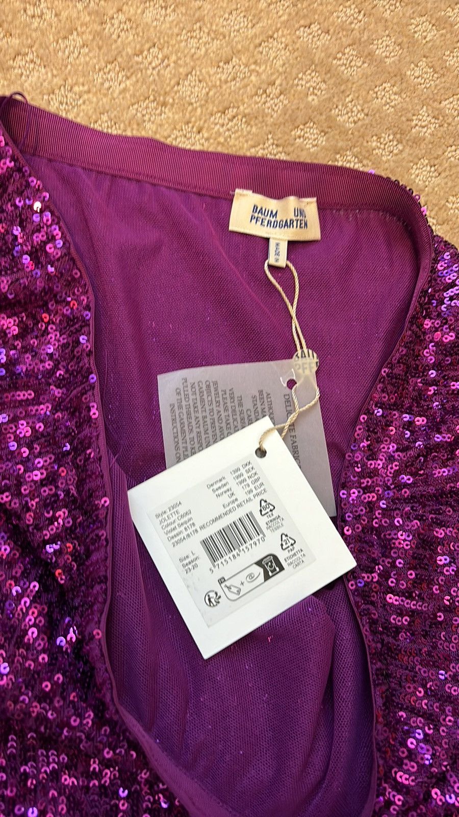 Baum und Pferdgarten Purple Sequin Jolette Skirt size large Size 32" / US 10 / IT 46 - 10 Thumbnail