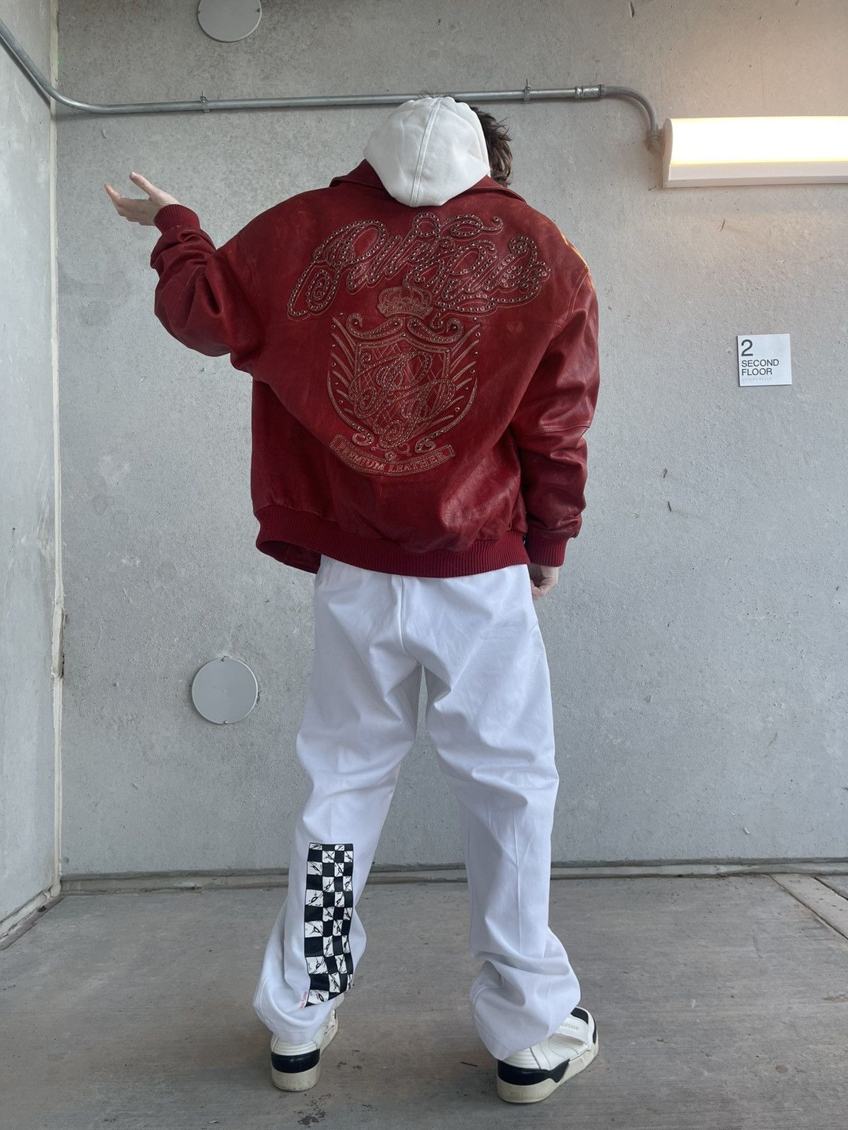 Pelle Pelle Pelle pelle red studded leather jacket | Grailed