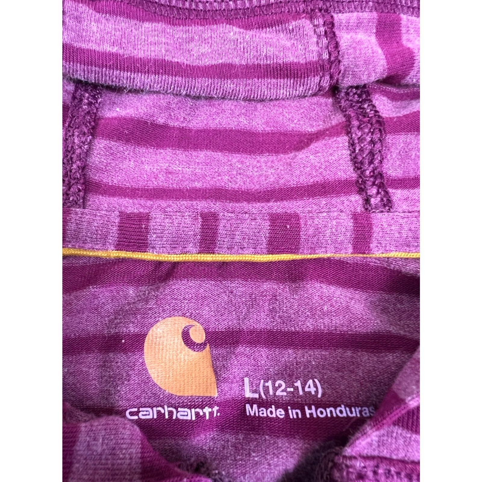 Carhartt VINTAGE Carhartt Hoodie Full Zip Women L Purple Striped Hooded Pockets Activewear for Women Size L / US 10 / IT 46 - 4 Thumbnail