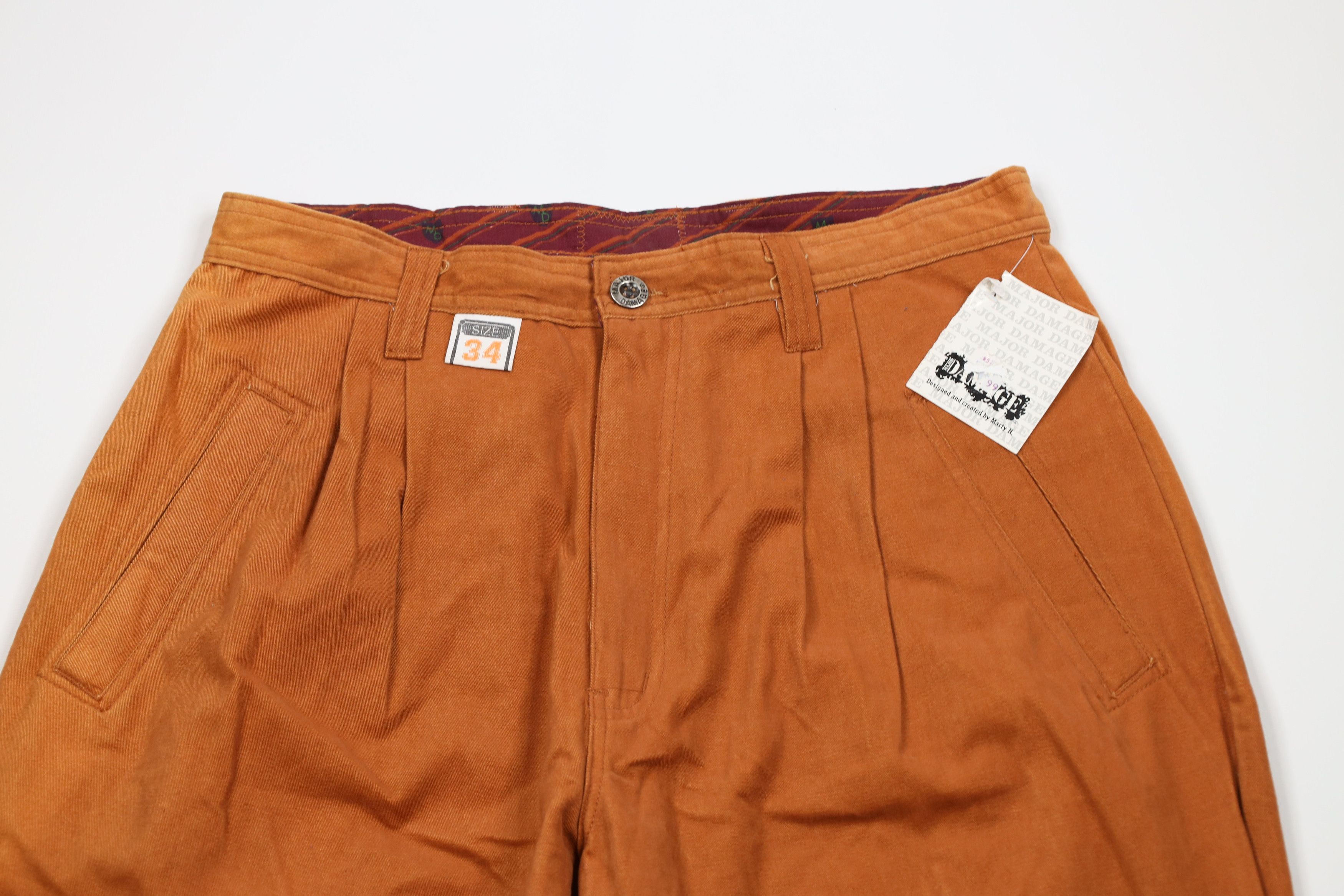 Vintage Deadstock Vintage 90s Streetwear Cuff Tapered Pants Orange Size US 34 / EU 50 - 3 Thumbnail