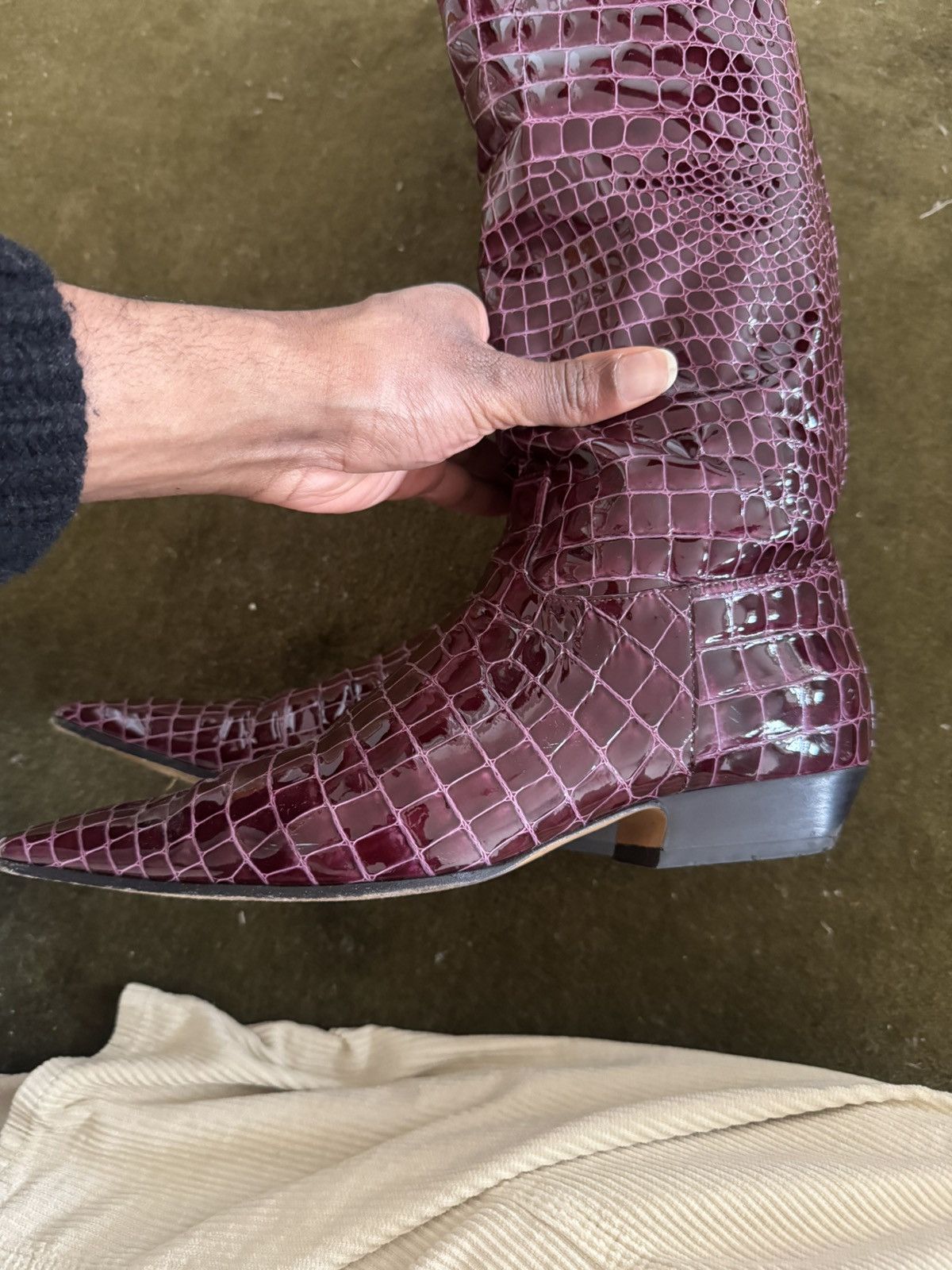 KHAITE Khaite Croc Embossed Tall Boots Size US 11 / IT 41 - 9 Thumbnail