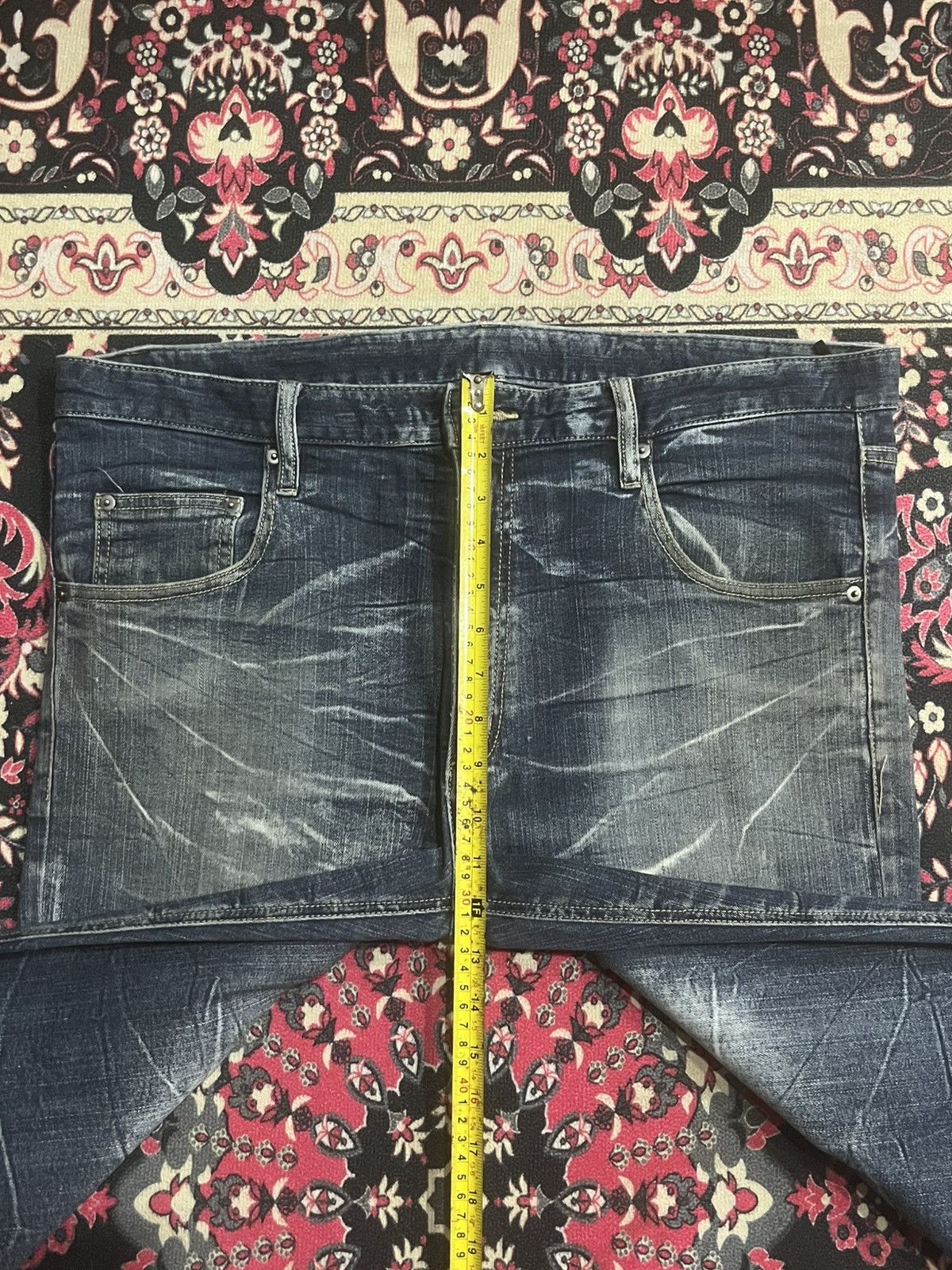 Japanese Brand Vintage Japanese Brand Blue Cracked Washed Ripped Jeans Size US 36 / EU 52 - 11 Thumbnail