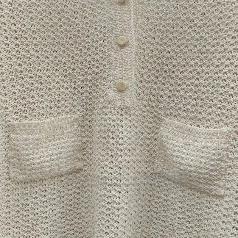 Chanel Chanel Cream Cotton Blend Long Sleeve Top . Size L / US 10 / IT 46 - 4 Thumbnail