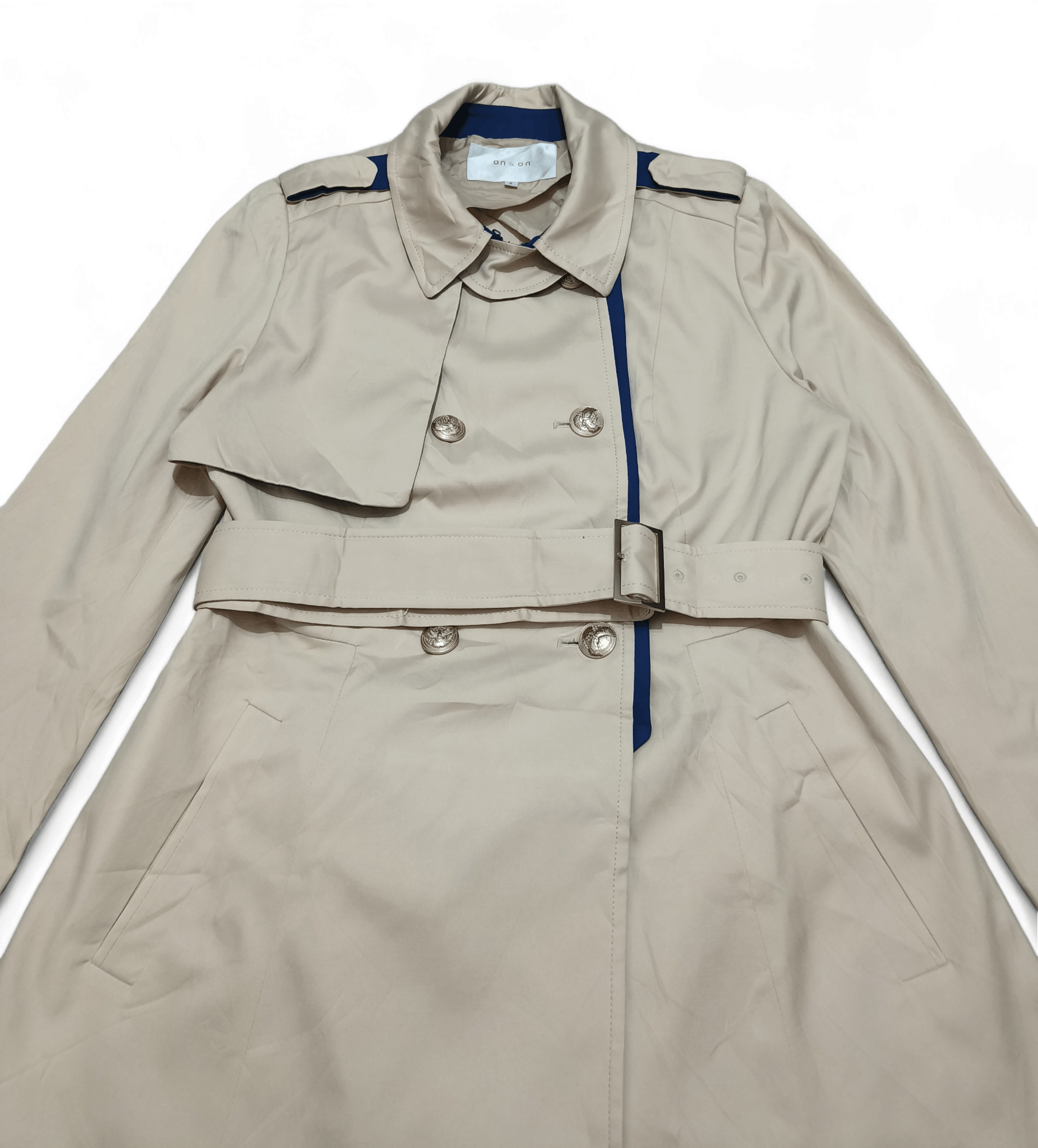 Other On & On Women Beige Korean Trench Coat Size XS / US 0-2 / IT 36-38 - 4 Thumbnail