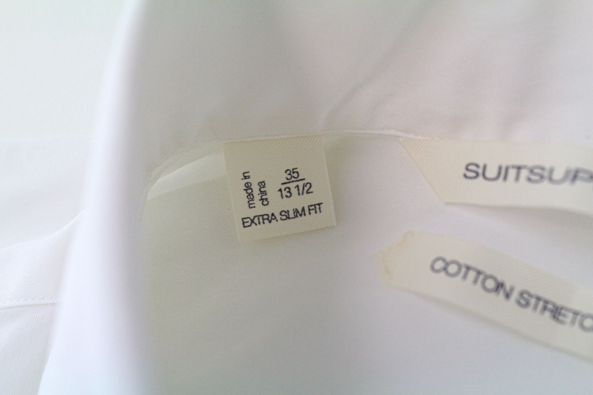 Suitsupply 35/13 1/2 Extra Slim White Stretch Cotton Shirt 76049 Size 36R - 5 Thumbnail