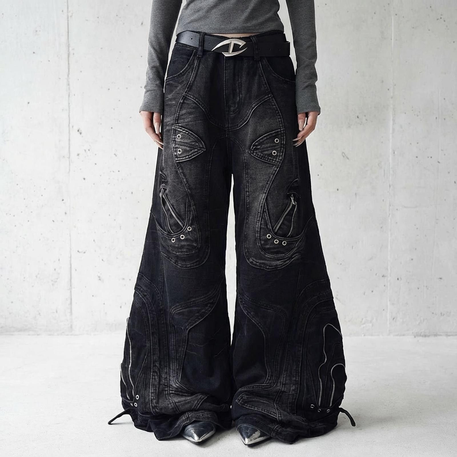 Japanese Brand Deconstructed Oversized Flare Denim Jeans Size 27" / US 4 / IT 40 - 1 Thumbnail