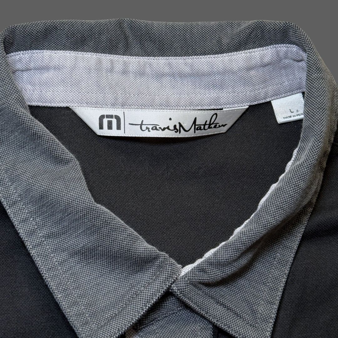TravisMathew Travis Mathew Mens Black Gray Knit Polo Shirt Size Large Size US L / EU 52-54 / 3 - 3 Thumbnail