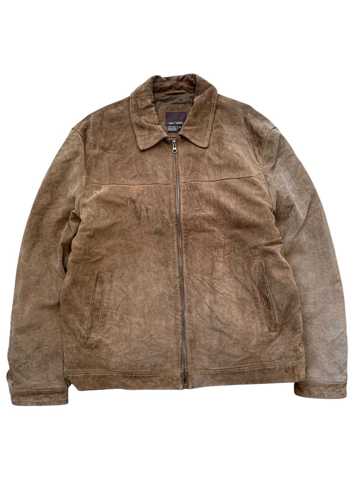 Zara 🔥ZARA SUEDE LEATHER JACKETS BROWN Size US L / EU 52-54 / 3 - 1 Thumbnail
