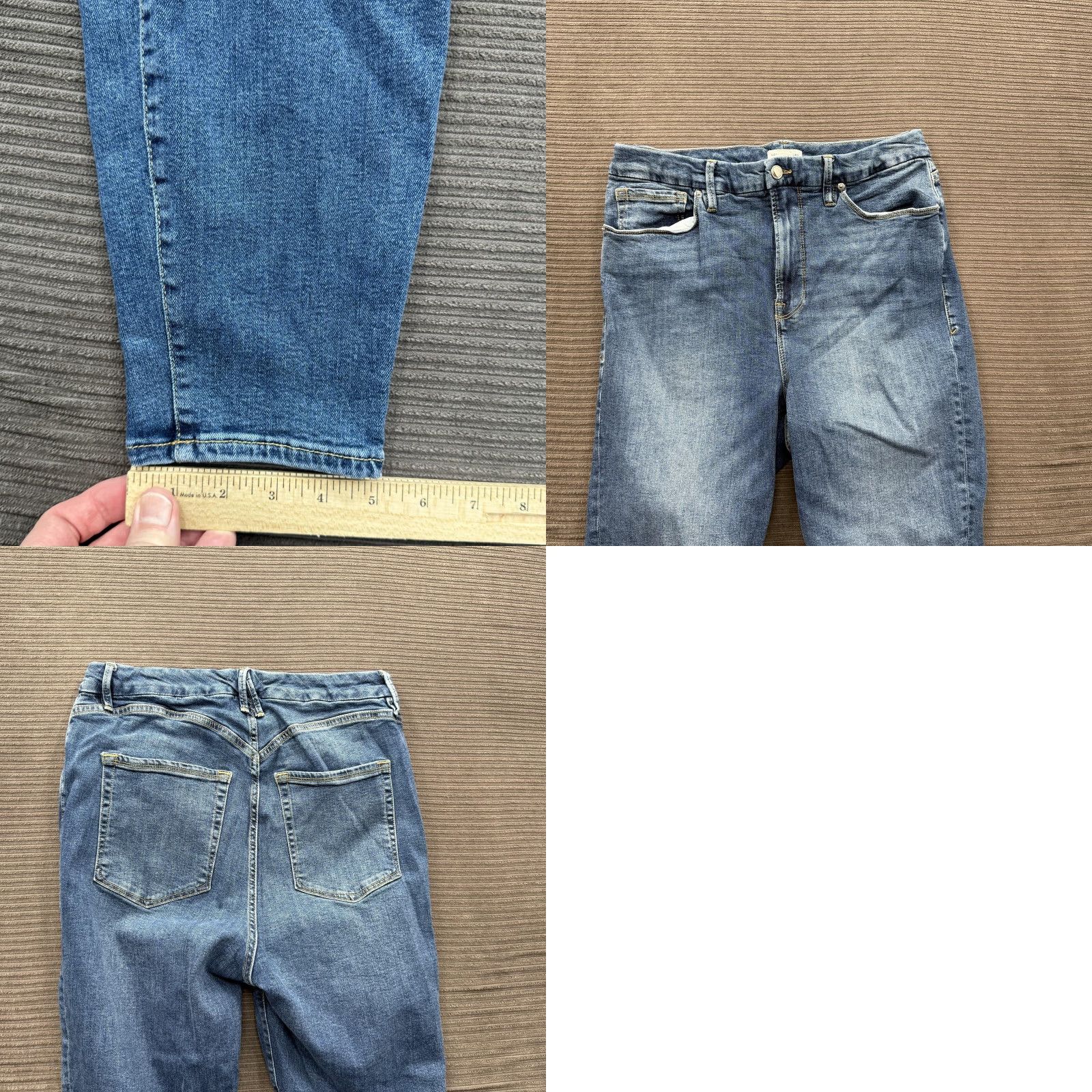 Good American Good American Jeans Womens 15 Medium Wash Stretch Slim Denim Pants Size 36" / US 14 / IT 50 - 8 Thumbnail