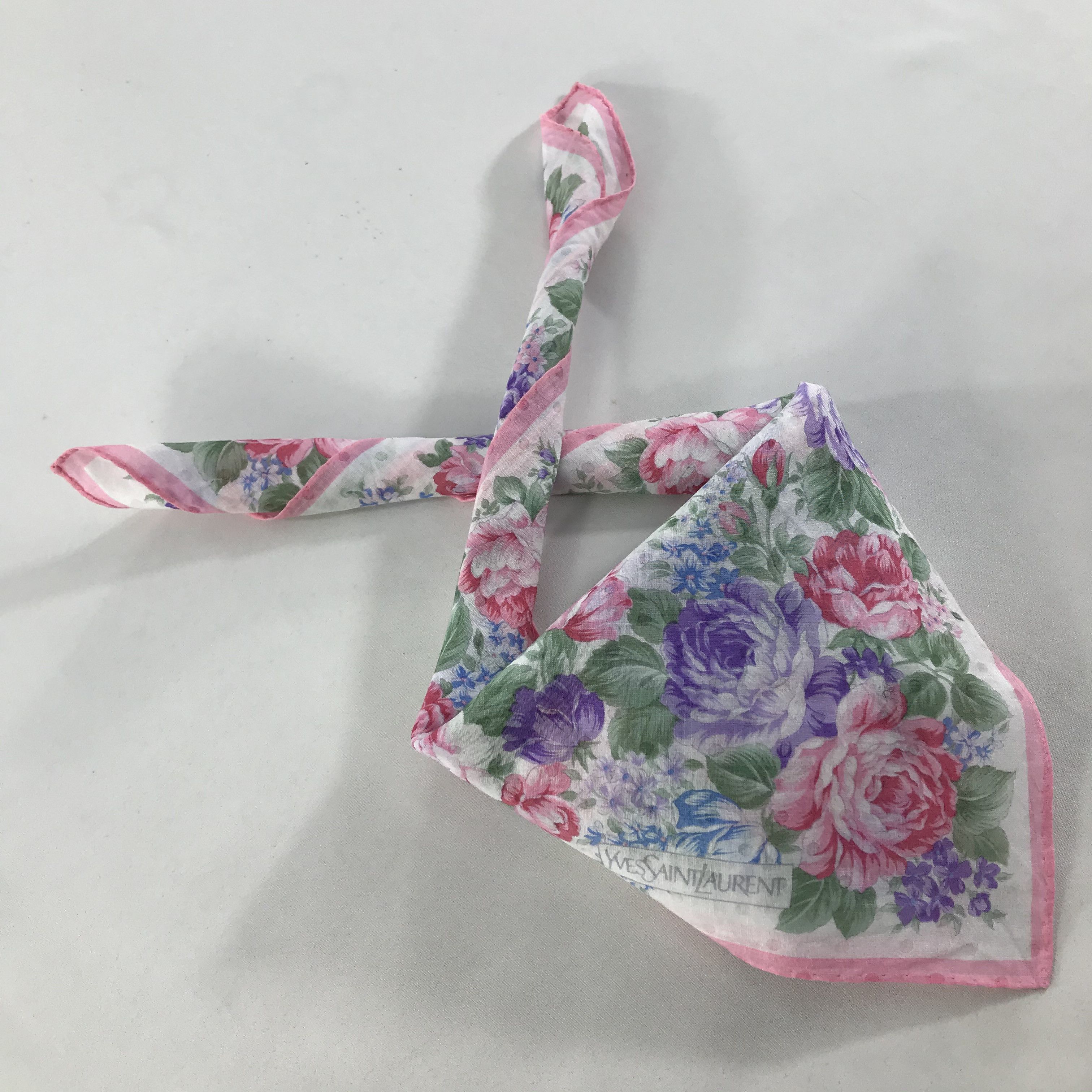 Vintage × Yves Saint Laurent Yves Saint Laurent Bandana / Handkerchief/Neckerchief -S1737 Size ONE SIZE - 4 Thumbnail