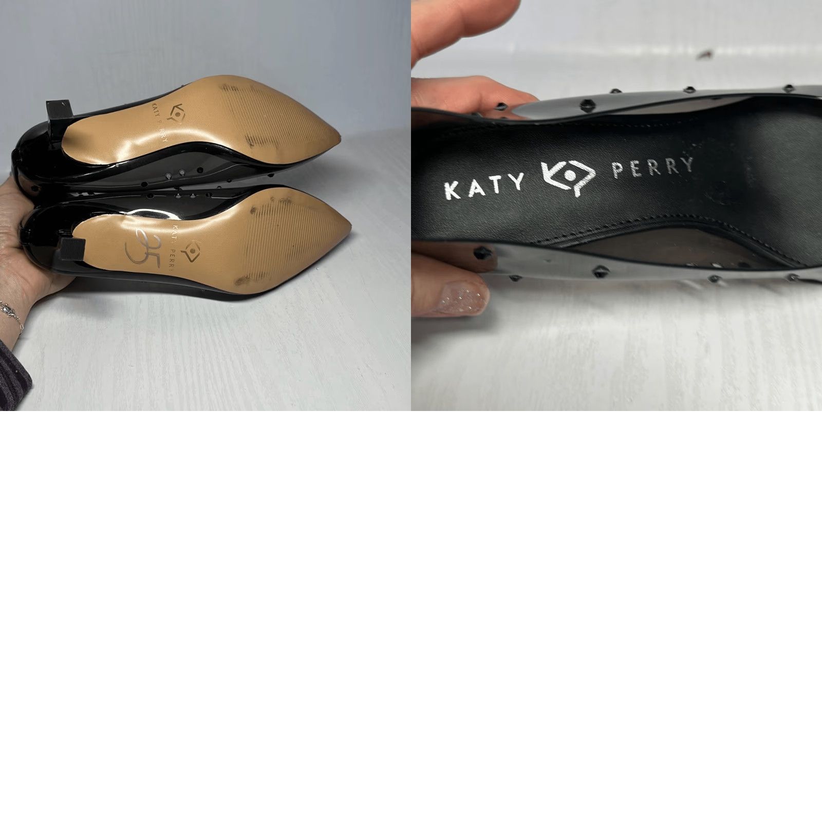 Sperry KATY PERRY Pumps The Golden Studded Pointed Toe Black Sz 8 Womens Heel Size US 8 / IT 38 - 8 Thumbnail