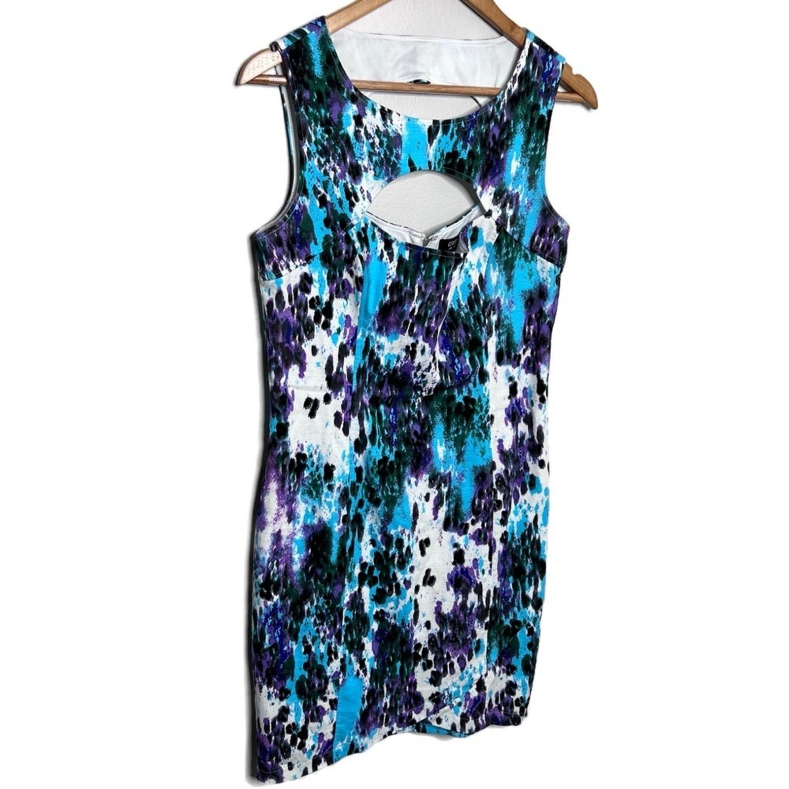Guess GUESS Women's Shift Peekaboo Neckline Paint Splatter Dress Size XL / US 12-14 / IT 48-50 - 4 Thumbnail