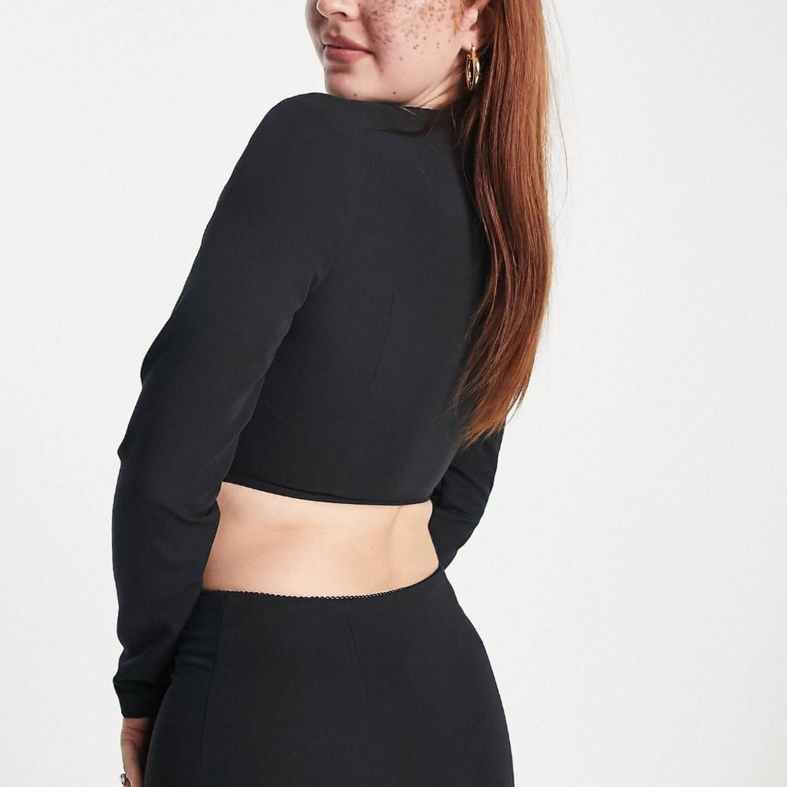 Armani Collezioni Collusion / Corset Detail Crop Top / Black Size S / US 4 / IT 40 - 4 Thumbnail
