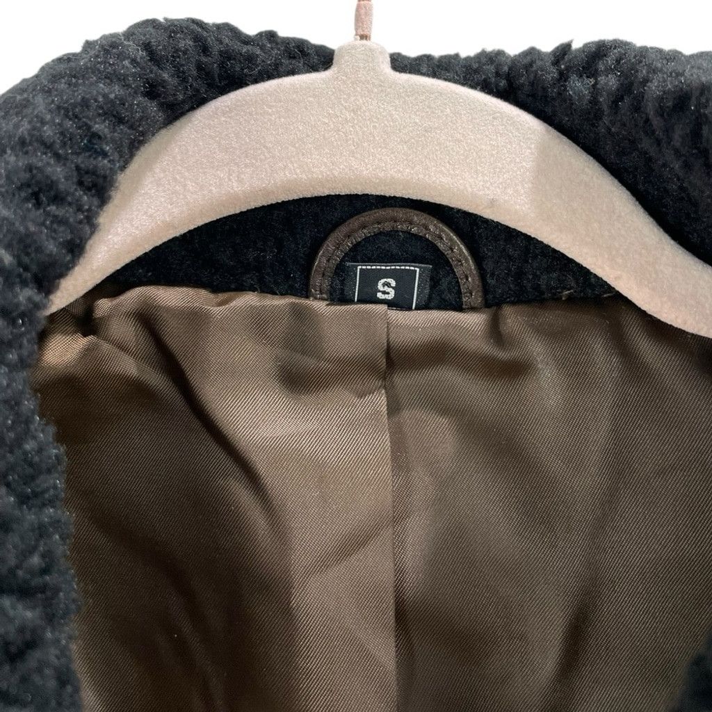 Vintage 90s Vtg Toyko Fur Brown Leather and Shearling Trim Peacoat S Size S / US 4 / IT 40 - 4 Thumbnail