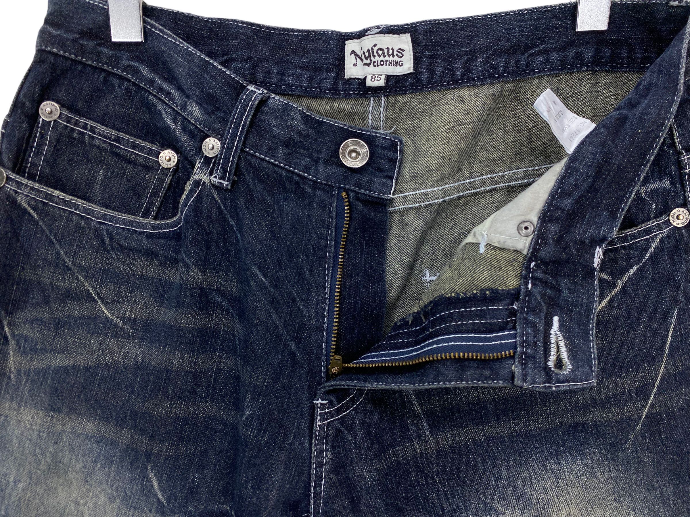Japanese Brand Nylaus Distressed Denim Goth Punk Jeans Size US 32 / EU 48 - 9 Thumbnail