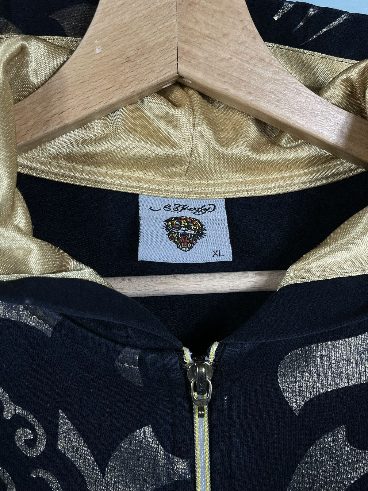 Christian Audigier × Ed Hardy × Vintage Ed Hardy Retro 00s Hoodie With Crystals Affliction Grunge Size XS / US 0-2 / IT 36-38 - 7 Thumbnail