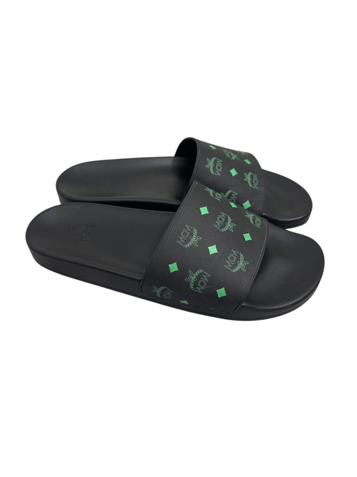 MCM MCM Monogram Print Rubber Slides Black Size US 9 / EU 42 - 5 Thumbnail