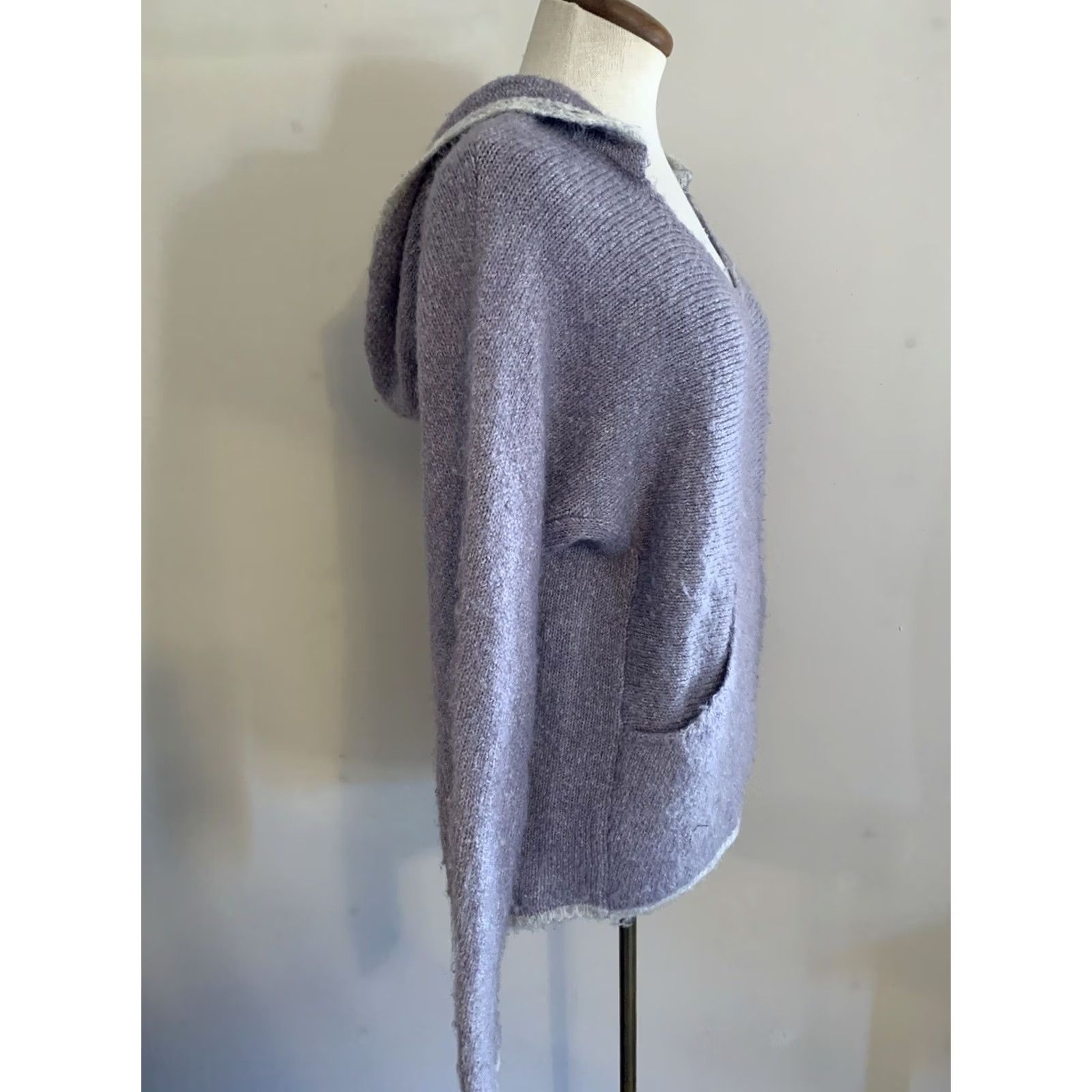 Prana prAna Shine On Sweater Womens XS Purple Hooded Pullover Contrasting Trim Shirt Size S / US 4 / IT 40 - 3 Thumbnail