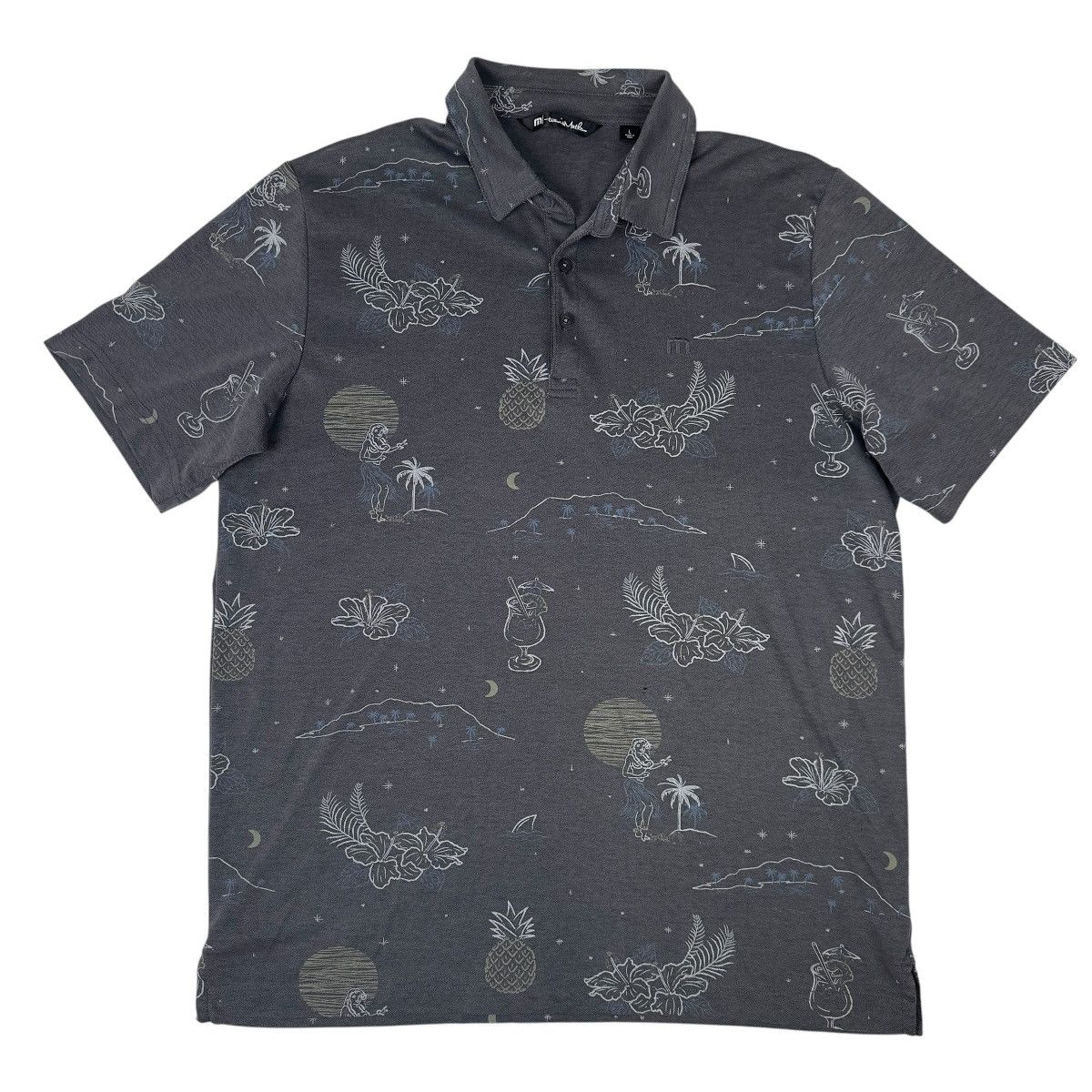 TravisMathew Travis Mathis Men's Hawaiian Short Sleeve Golf Polo Shirt Size US L / EU 52-54 / 3 - 1 Thumbnail