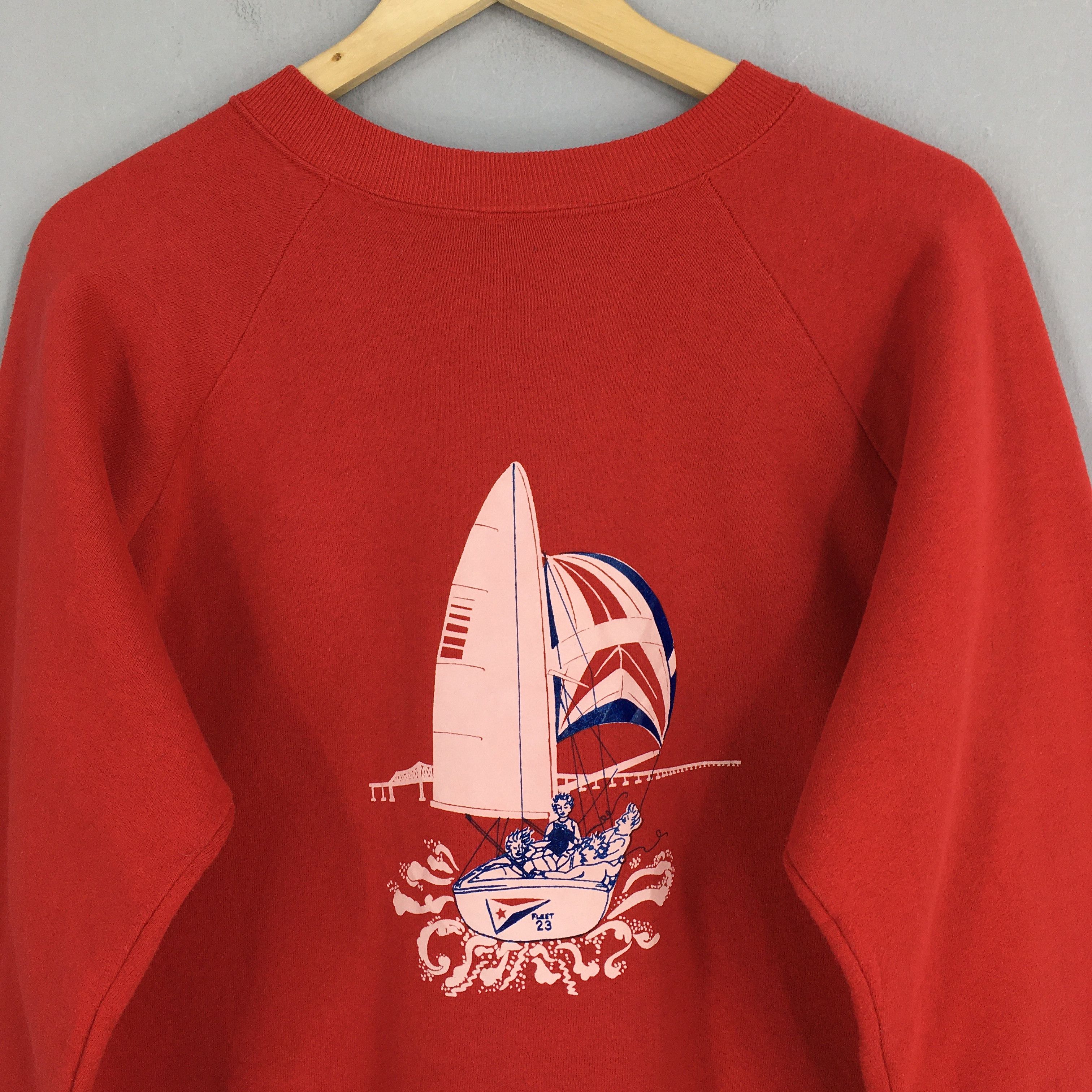 Billabong × Fruit Of The Loom Vintage 90s Sailing Beach Printed Sweatshirt XLarge Size US XL / EU 56 / 4 - 2 Thumbnail
