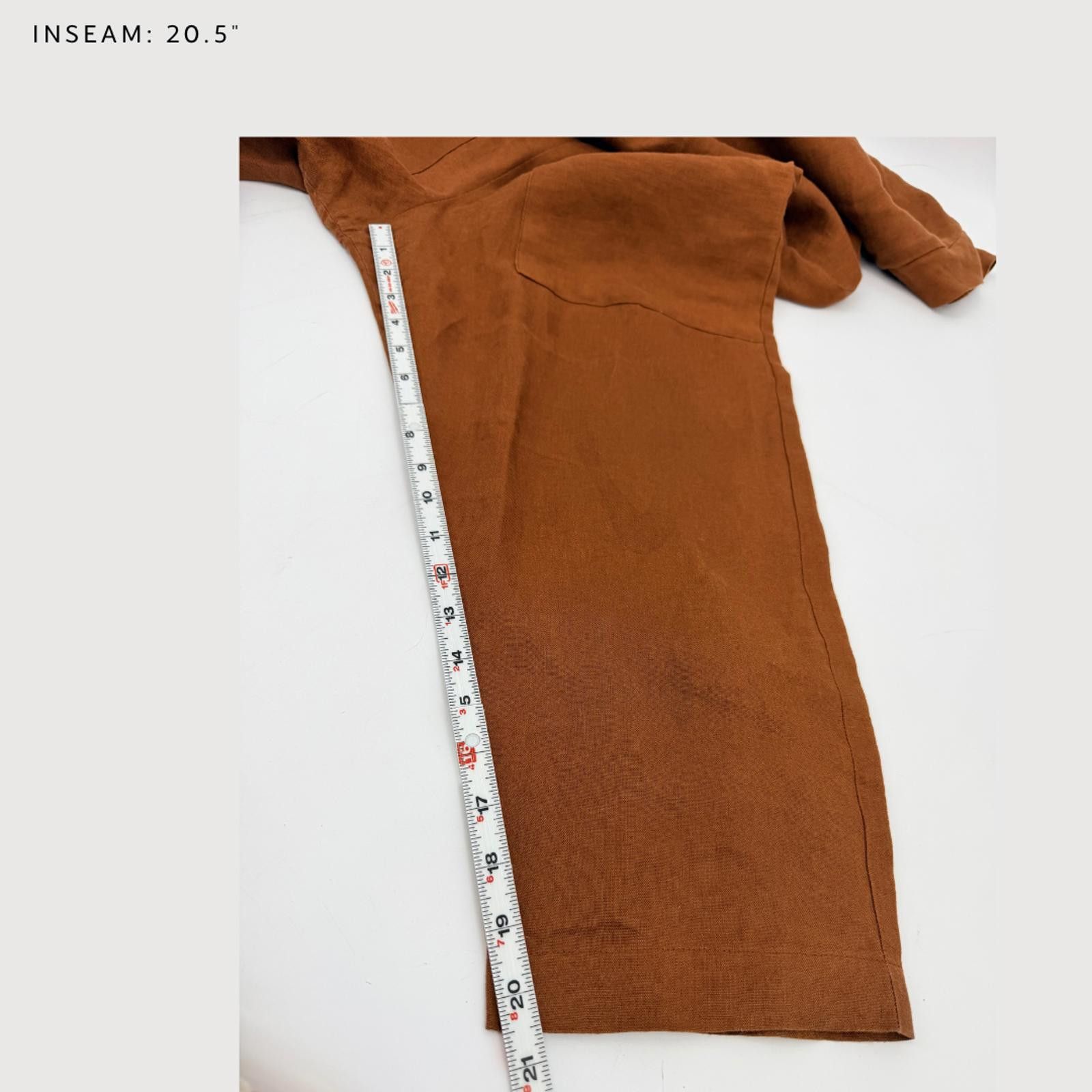Other S. Kanouni Linen Jumpsuit Camel Made USA Size 2 Size 26" / US 2 / IT 38 - 9 Thumbnail