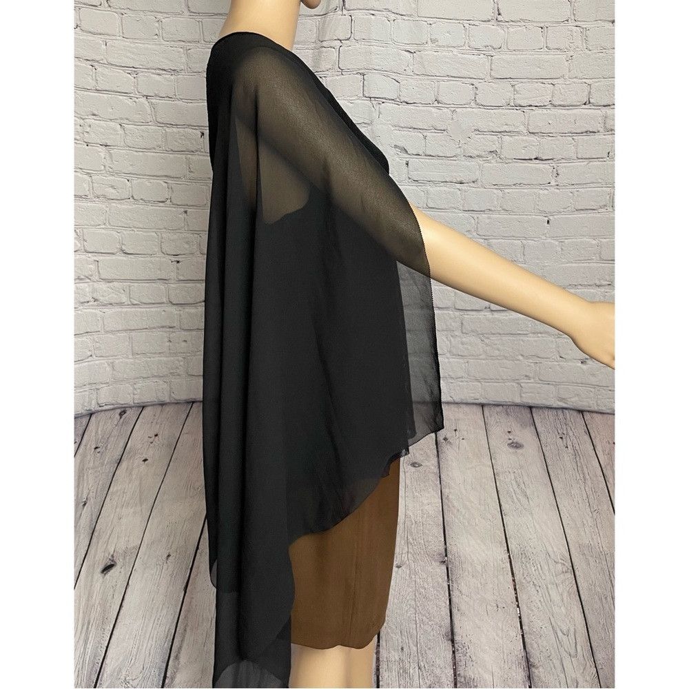 Halston Heritage Halston Heritage Black Lace Chiffon Split Sleeve Blouse Siz Size L / US 10 / IT 46 - 3 Thumbnail