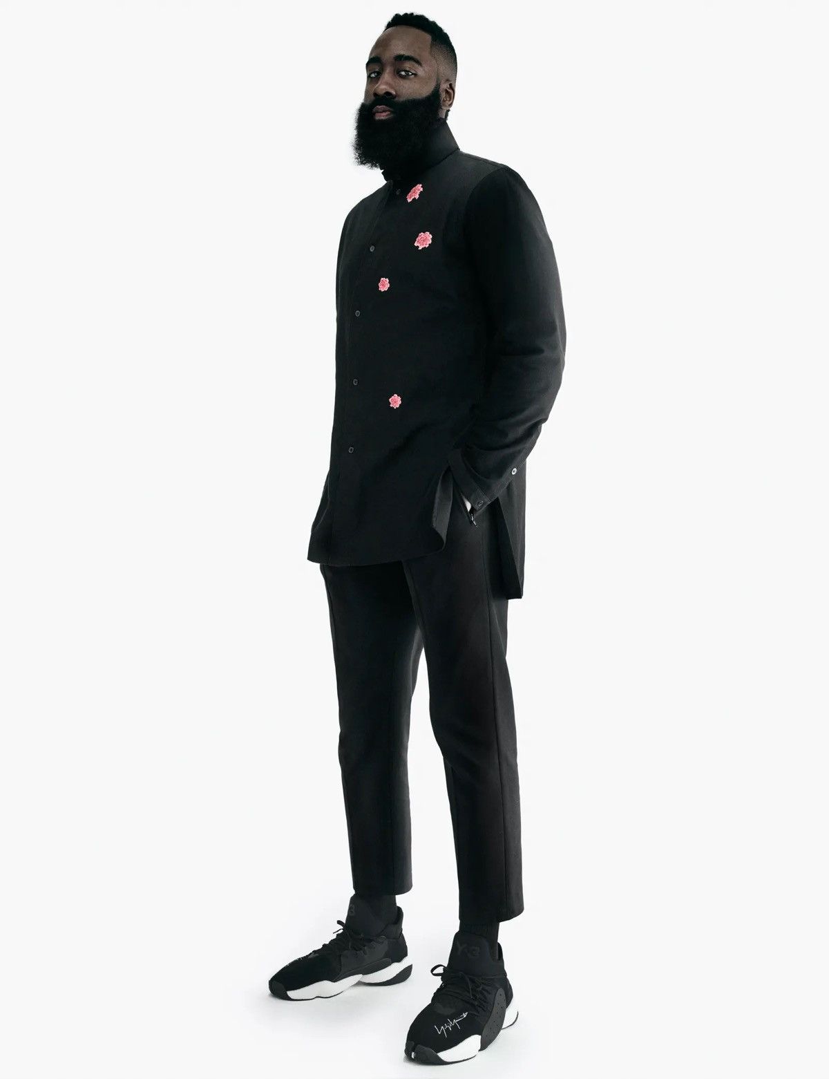 Adidas Y 3 Yohji Yamamoto Adidas Y 3 x James Harden Men Wide pants pink flower black Grailed