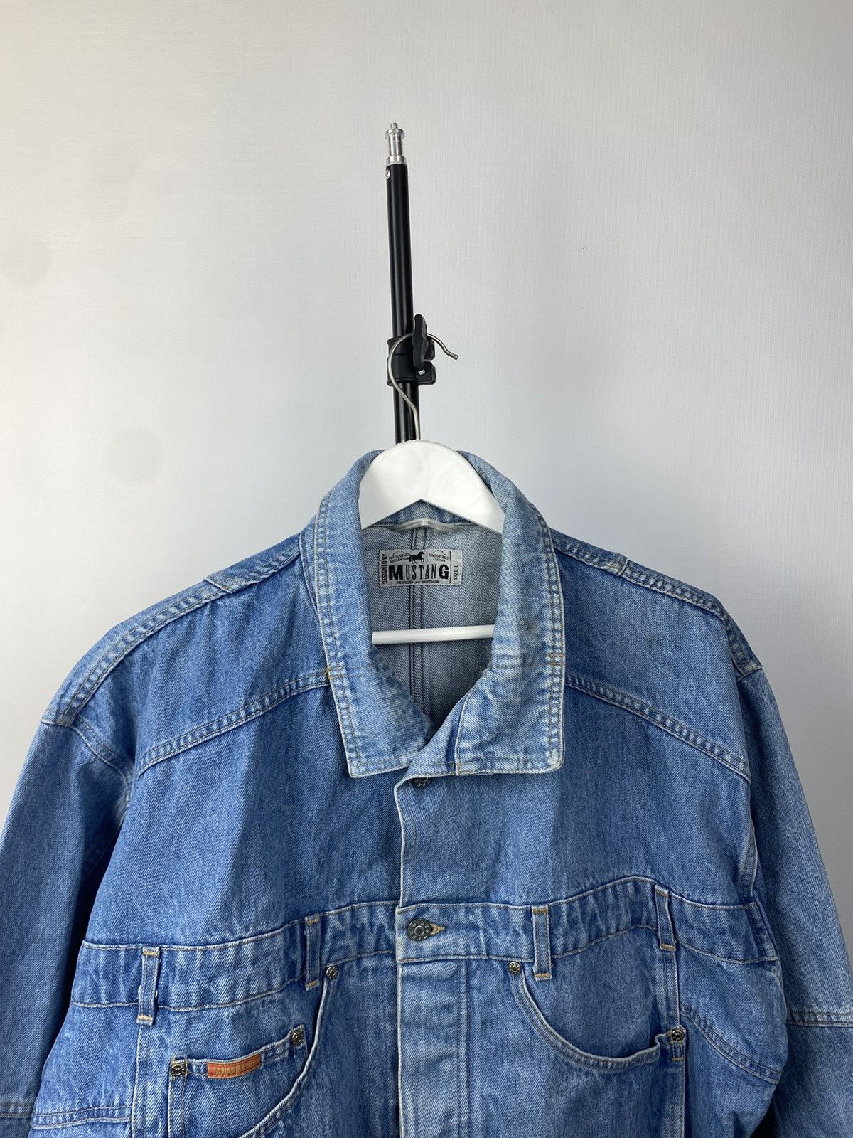 Mustang × Vintage Vintage 1990s Mustang Patchwork Wash Denim Jacket Size US M / EU 48-50 / 2 - 2 Thumbnail