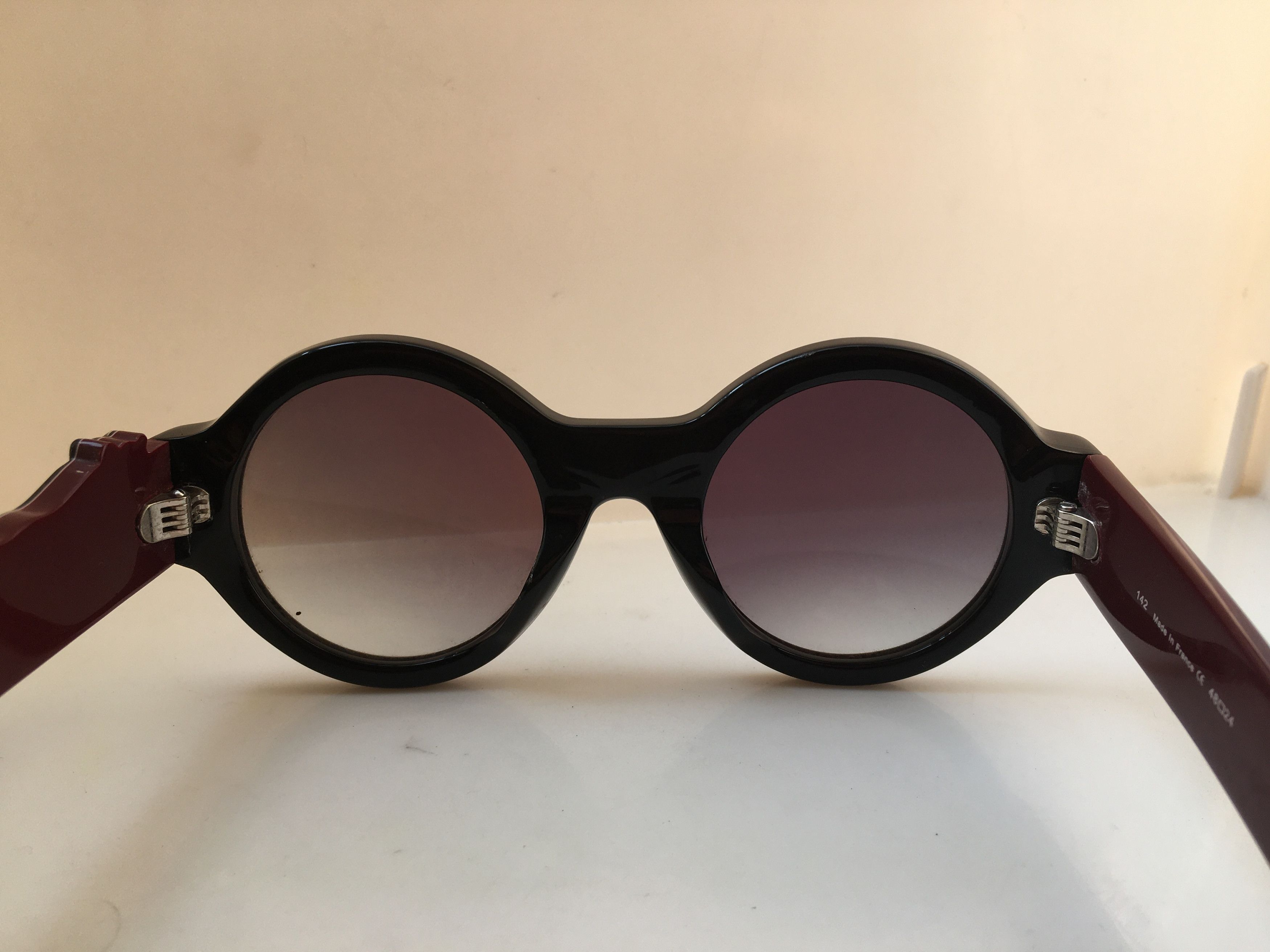 Other Handmade Chunky Acetate Round Sunglasses AVANT GARDE France Size ONE SIZE - 5 Thumbnail