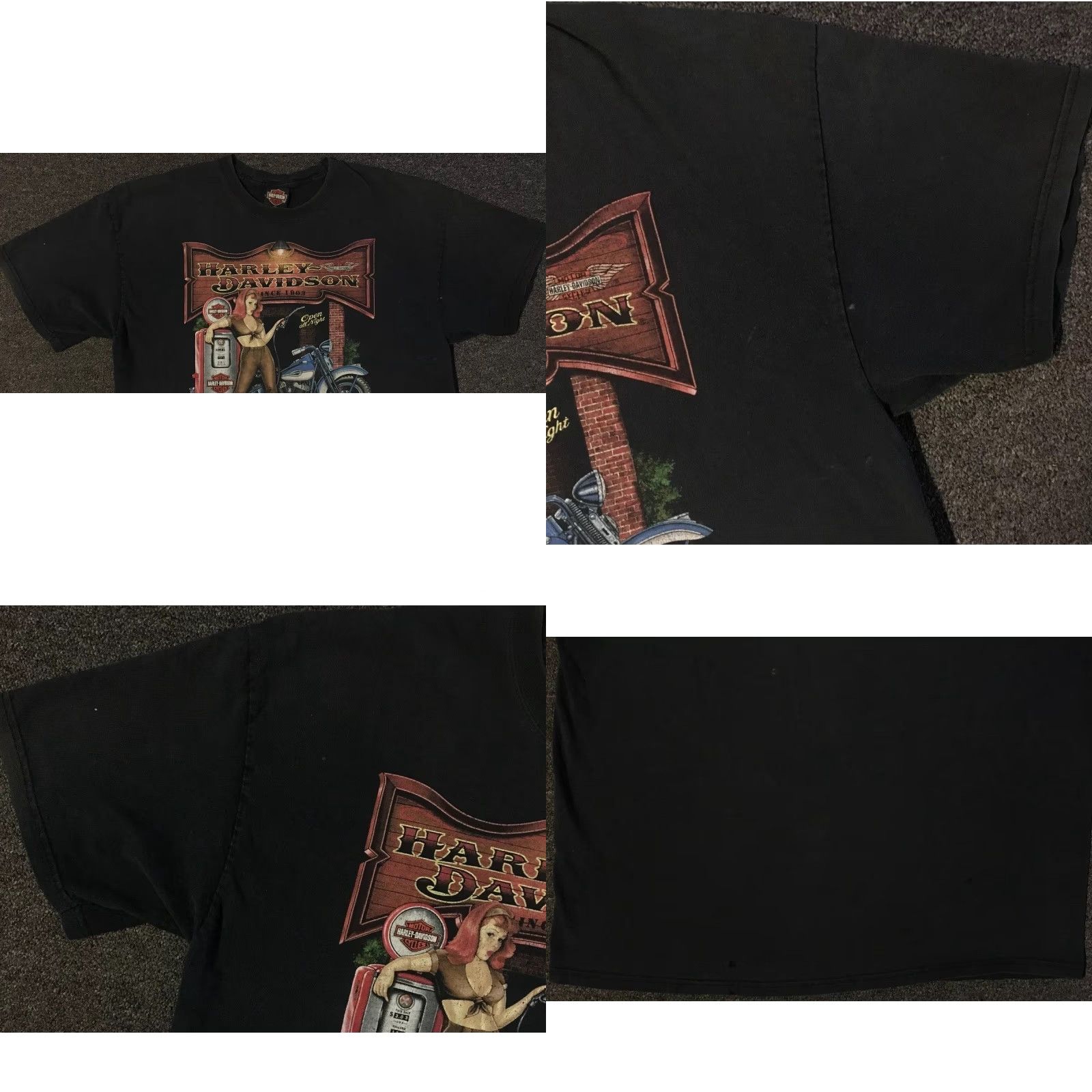 Harley Davidson VINTAGE Harley Davidson Shirt XL Black Graphic Tee Biker Distressed Seattle 90s Y2K Mens Size US XL / EU 56 / 4 - 8 Thumbnail