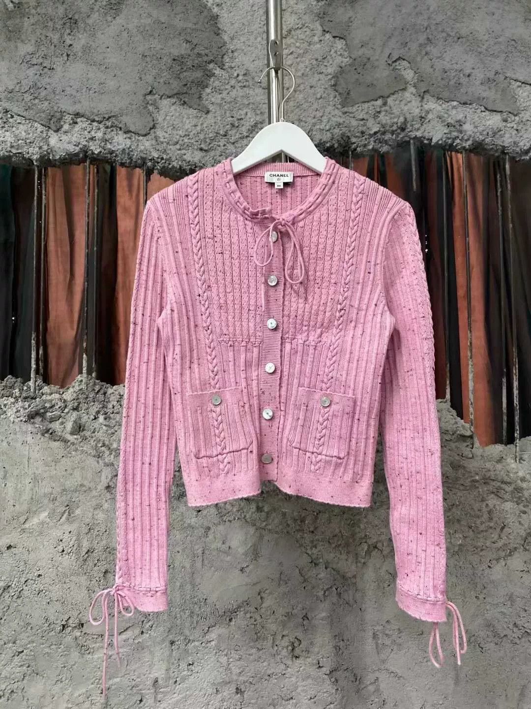 Chanel Chanel Pink Knit Cardigan with Ties Size XS / US 0-2 / IT 36-38 - 1 Thumbnail