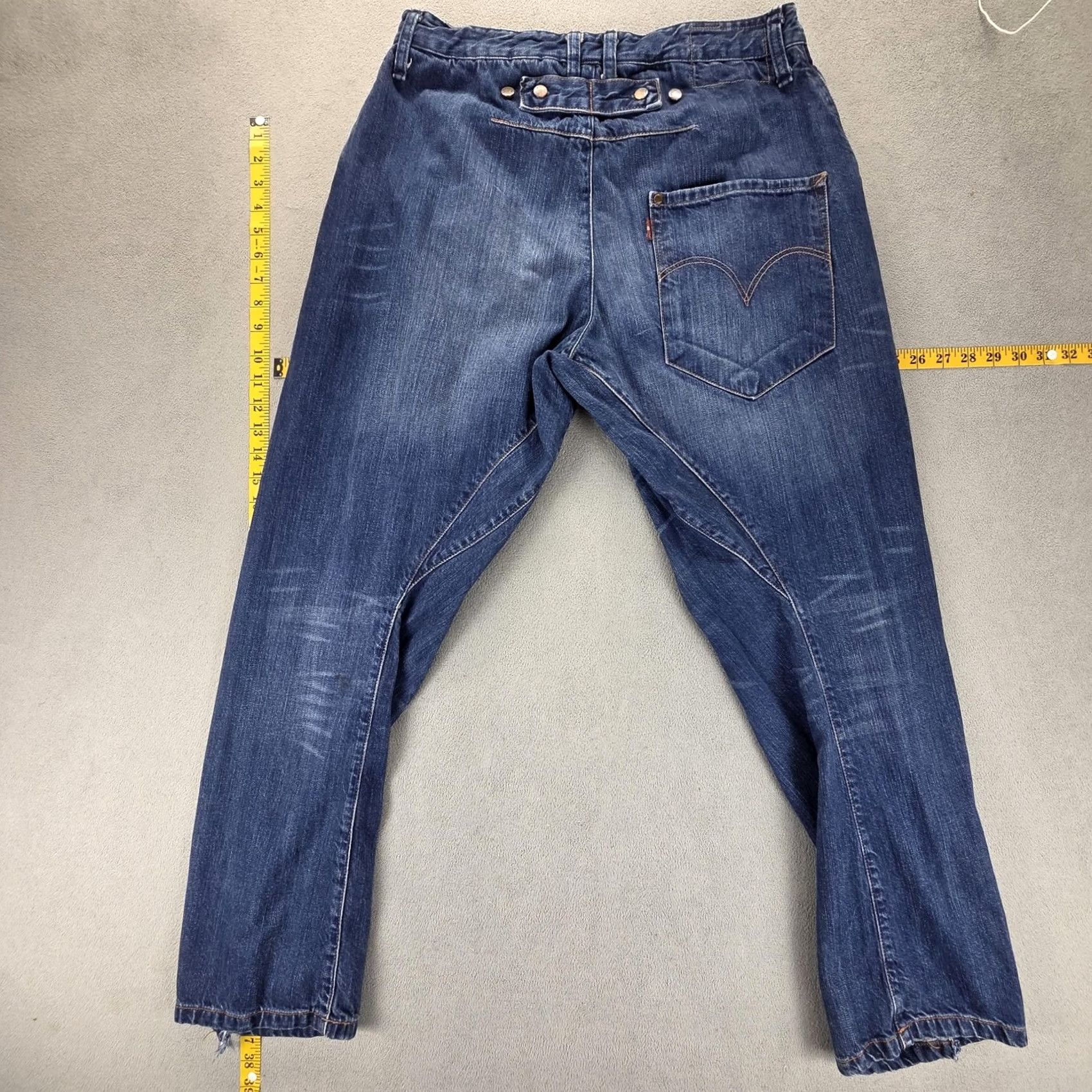 Levi's VINTAGE Levi's Engineered Jeans Mens Blue Twisted Straight Leg 30x29 Levis Engineered Jeans Denim Cotton Button Pockets Solid Fall Mens Size US 30 / EU 46 - 2 Thumbnail