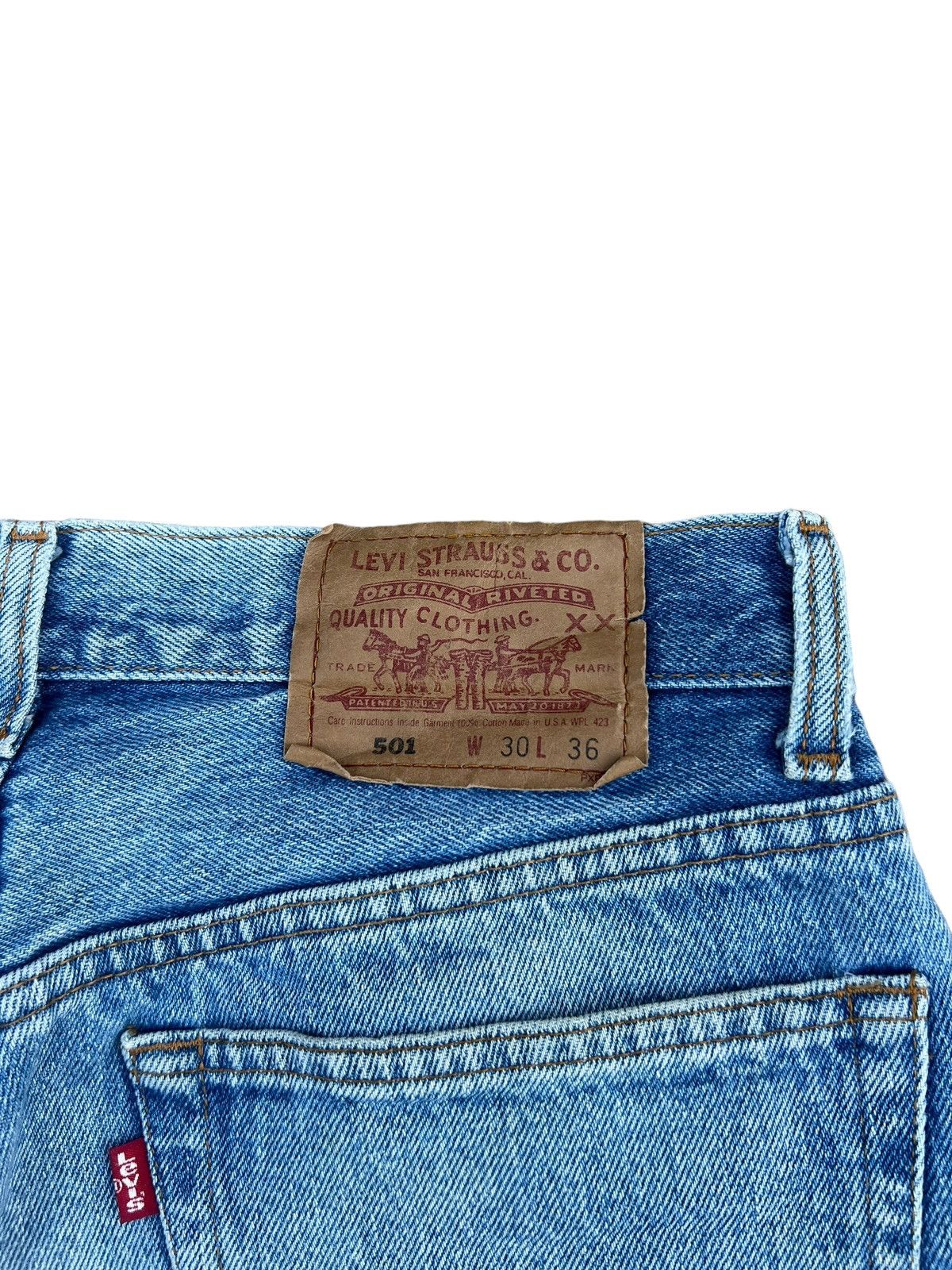 Levi's Vintage 80s Levi’s 501 Distressed Fade Blue Denim Jeans Size US 29 - 16 Thumbnail