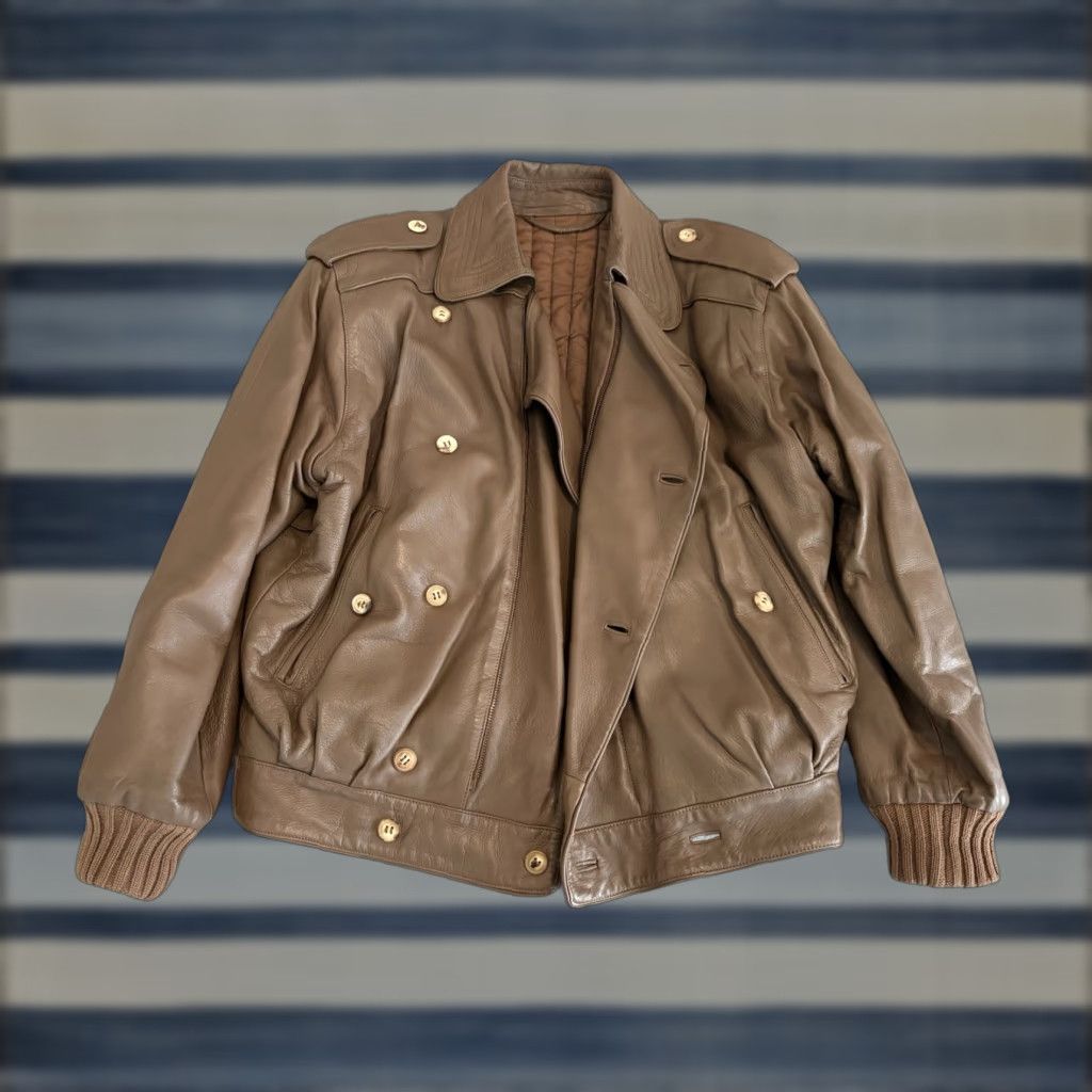 Loewe VINTAGE LOEWE Brown Leather Coat Jacket Mens 50 Brown Leather Jacket (Solid) Spain Size US M / EU 48-50 / 2 - 1 Thumbnail