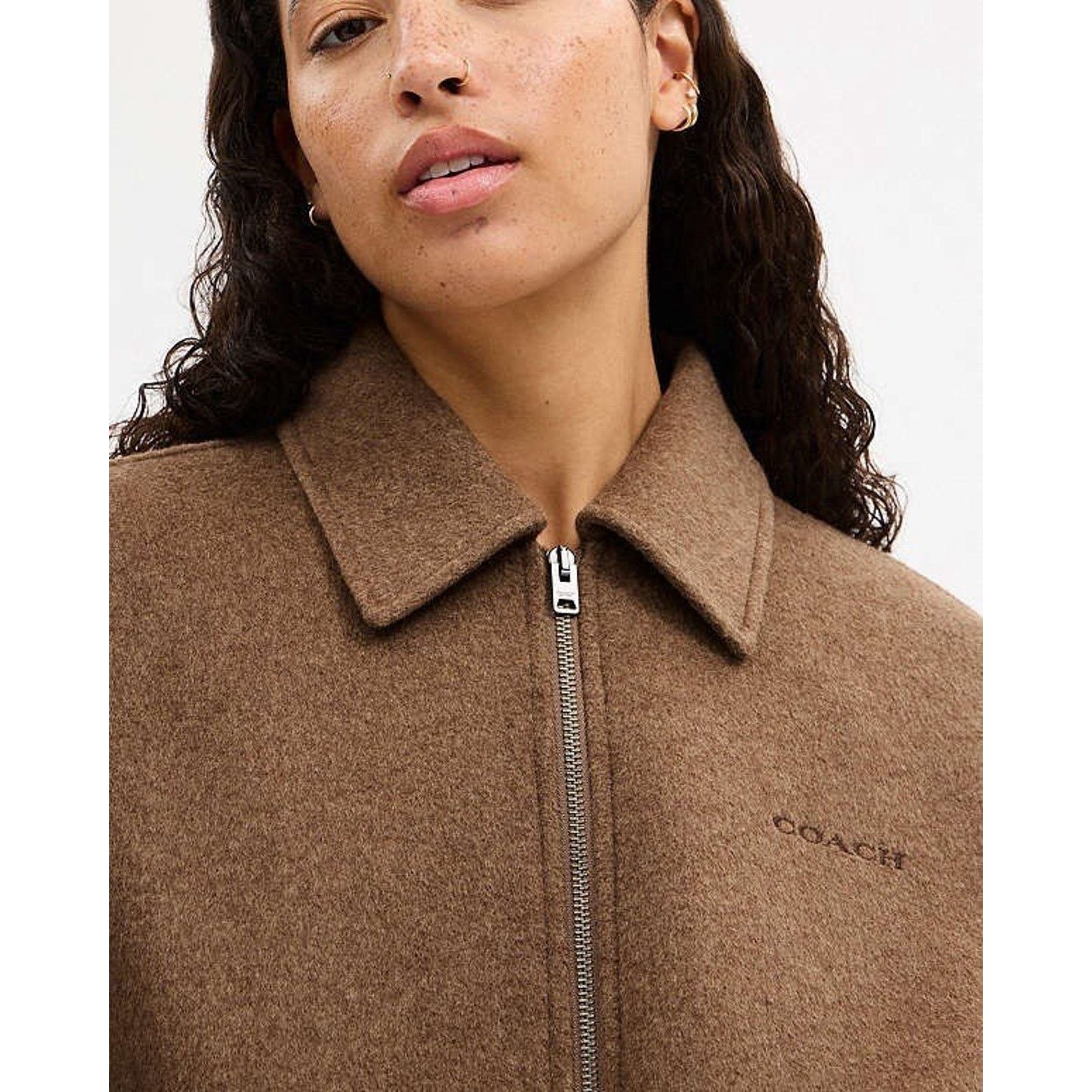 Coach NWT Coach Women Zip Front Wool Jacket Teddy Bear CAA10 Large Size L / US 10 / IT 46 - 10 Thumbnail
