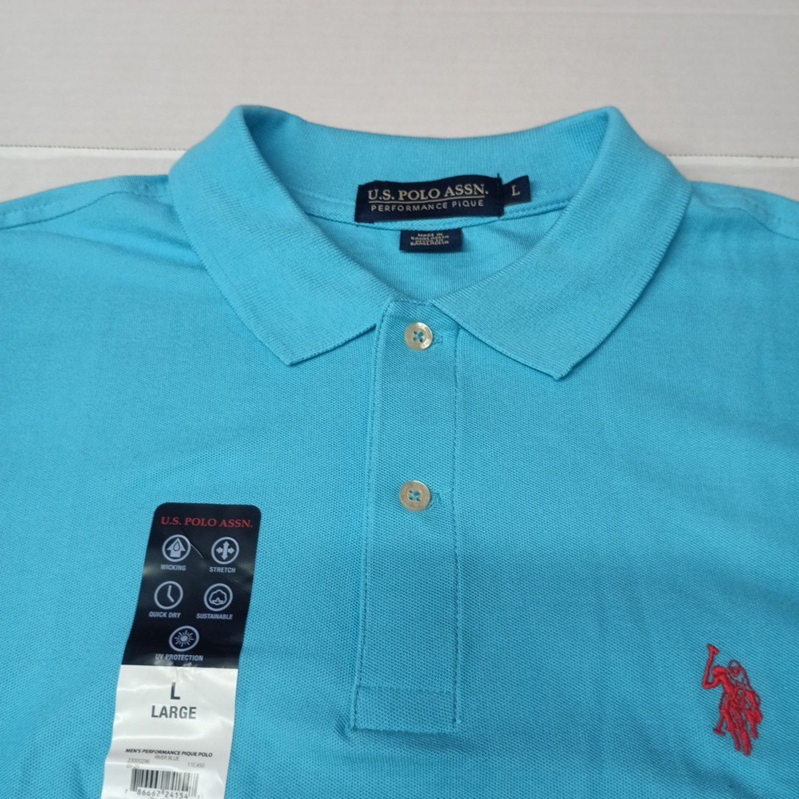 U.S. Polo Assn. U.S. Polo Assn. Polo Shirt Men's Size L River Blue Stretch Size US L / EU 52-54 / 3 - 2 Thumbnail