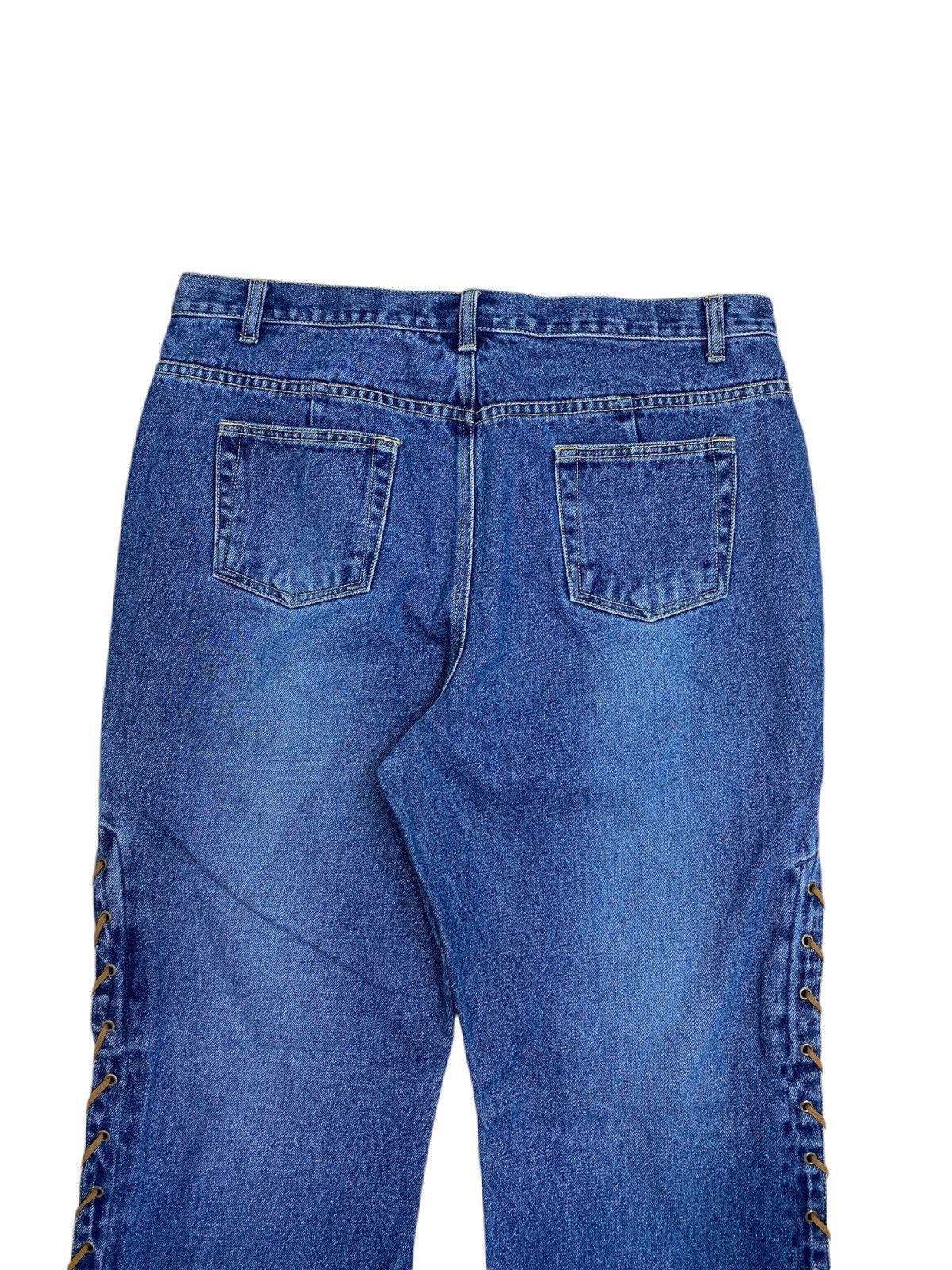 Japanese Brand Livre Claire Baggy Lace Up High Waist Denim Jean Rope Side Size US 34 / EU 50 - 11 Thumbnail
