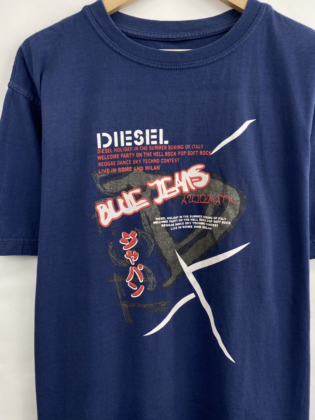 Diesel × Japanese Brand 🇯🇵 Vintage 90s Diesel Japan Big Logo T-Shirt Retro Rare Y2K Size US L / EU 52-54 / 3 - 4 Thumbnail