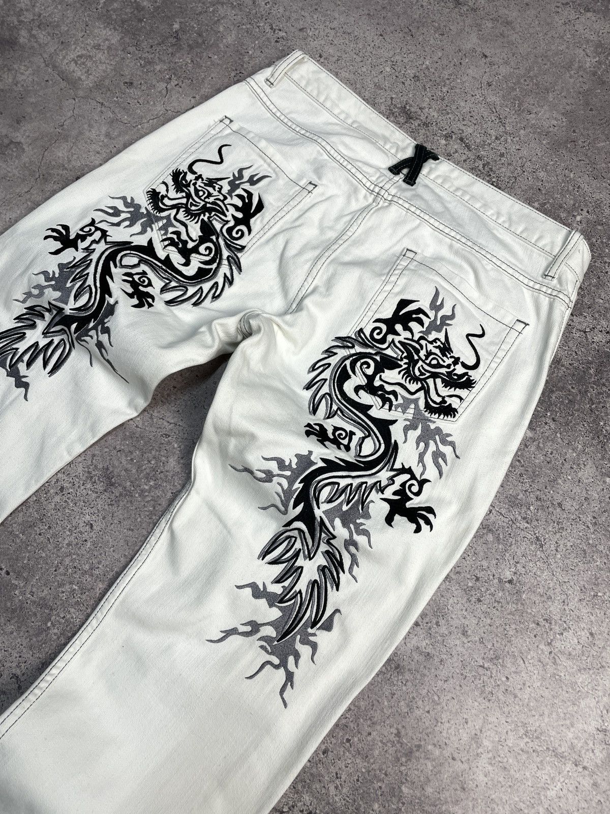 Ed Hardy Crazy Vintage Y2K Ed Hardy Jnco Dragon Embroidered Pants NWT Size US 34 / EU 50 - 3 Thumbnail
