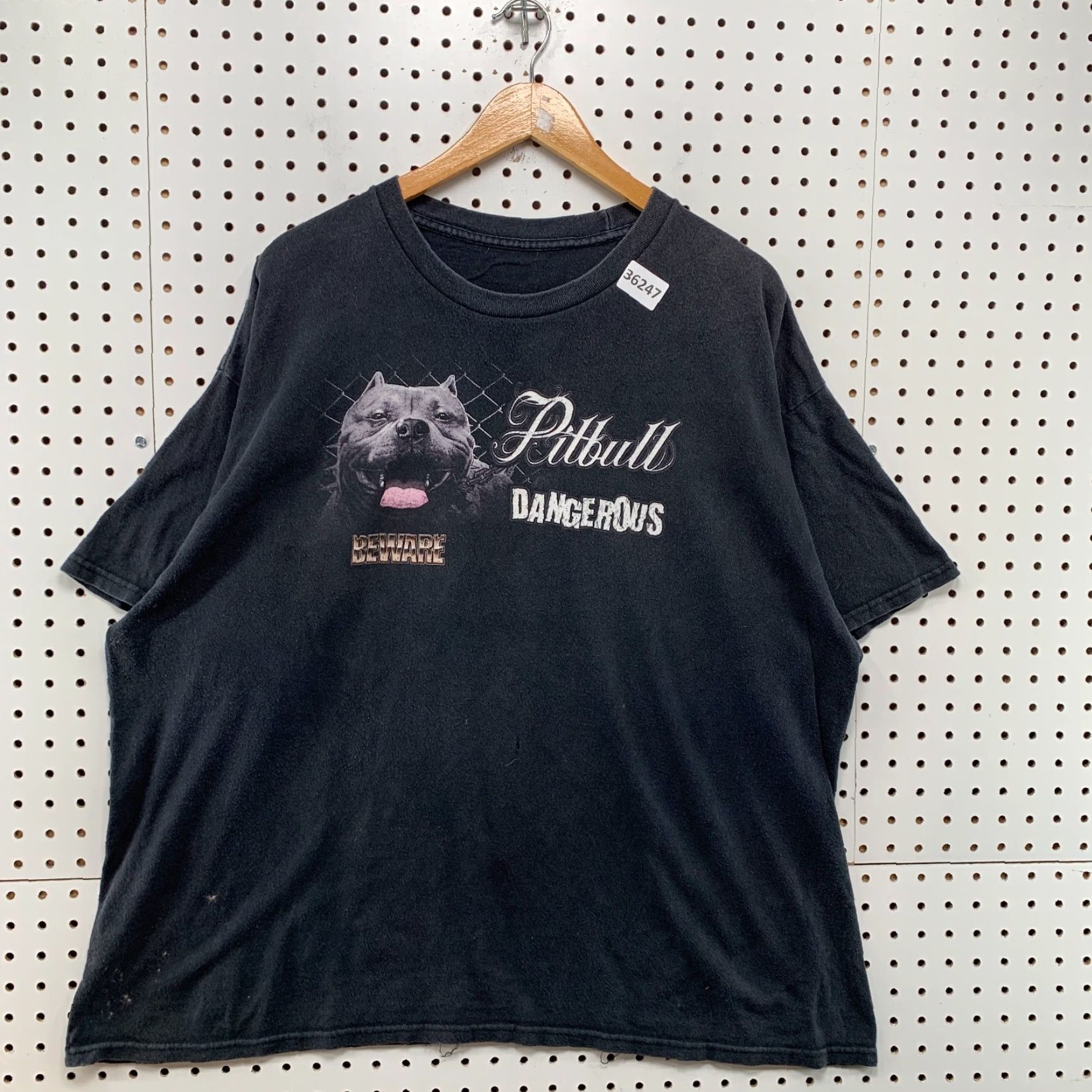 Vintage VINTAGE Beware Dangerous Pitbulls Shirt Mens 2XL Black Rap Tee Graphic 26x28 Shirt Mens 2XL Black Pitbulls War Dogs 90s Mens Size US XXL / EU 58 / 5 - 6 Thumbnail
