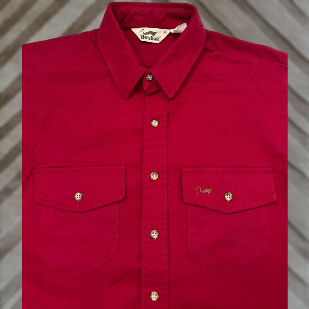 Lumberjack VINTAGE Duxbak Chamois Flannel Shirt XL Red Heavy Cotton Lumberjack Work Mens Size US XL / EU 56 / 4 - 1 Thumbnail