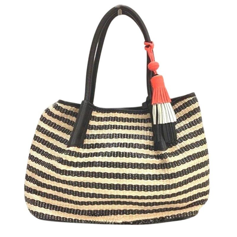 Vince Camuto Vince Camuto Harlo Leather Striped Woven Travel Tote Bag Size ONE SIZE - 6 Thumbnail